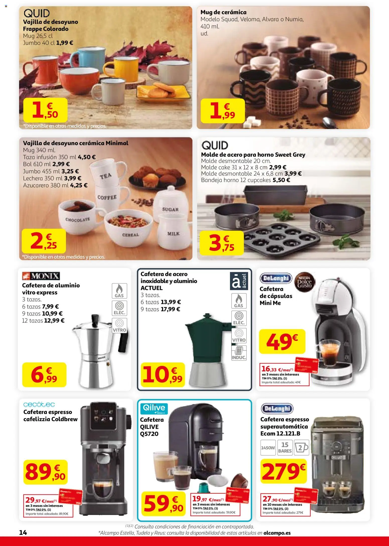 Alcampo - SS Catalán │ válido desde el 12.02.2026 | Página: 14 | Productos: Chocolate, Βρεφικό κρεβάτι, Horno, Bandeja