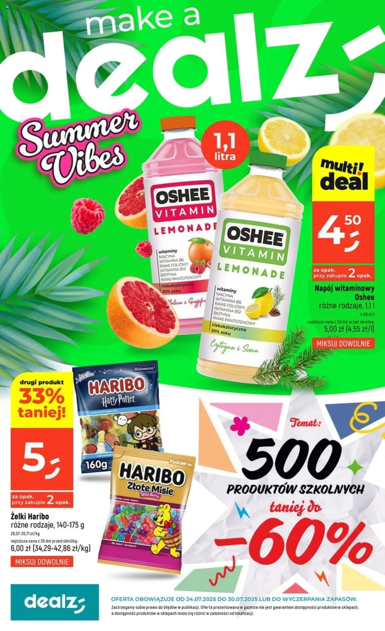 Dealz Gazetka od 24.07.2025 | Strona: 1 | Produkty: Cytryna, Żelki haribo, Malina, Żelki