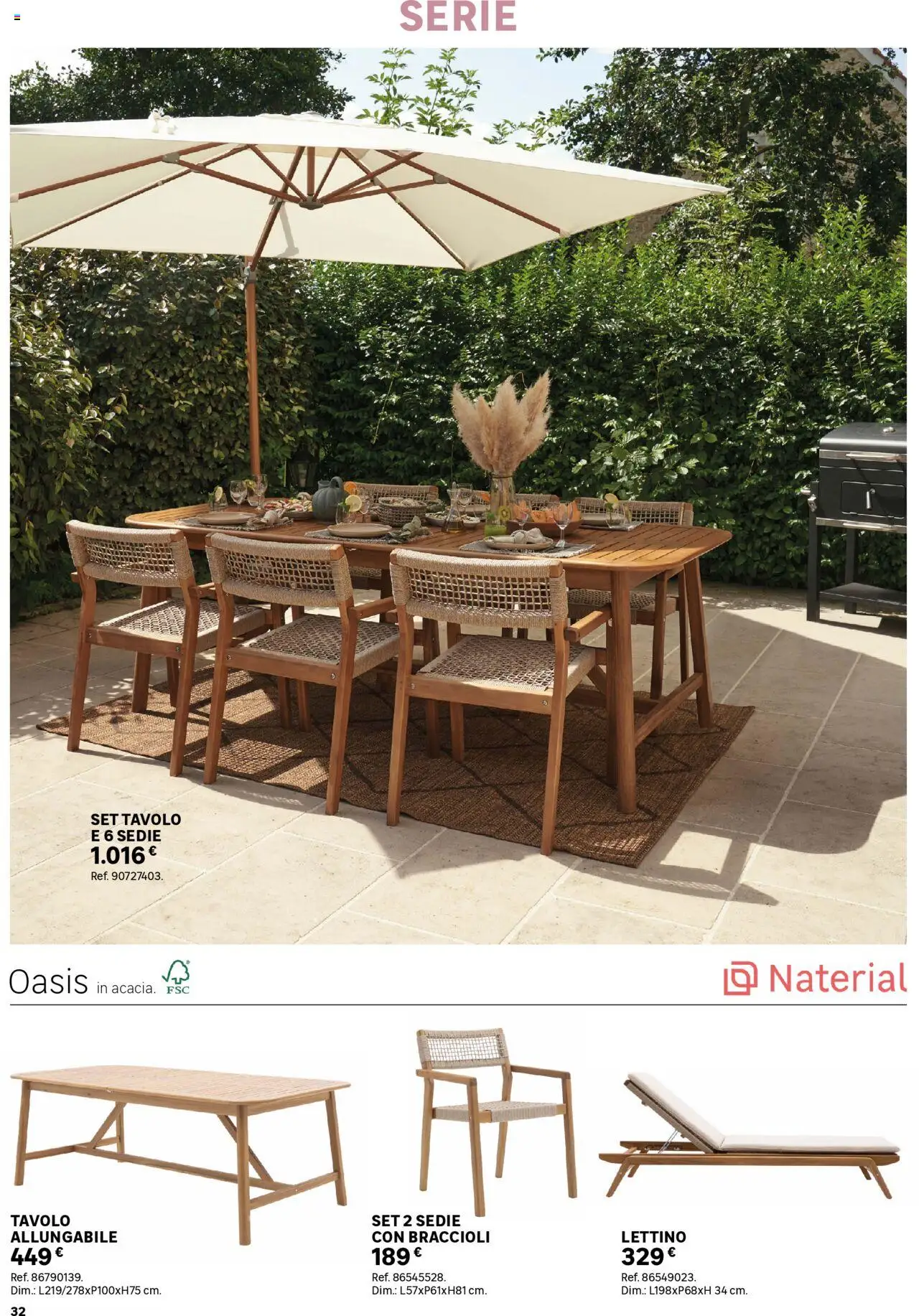 Volantino Leroy Merlin del 02.06.2025 | Pagina: 32 | Prodotti: Braccioli, Lettino, Tavolo