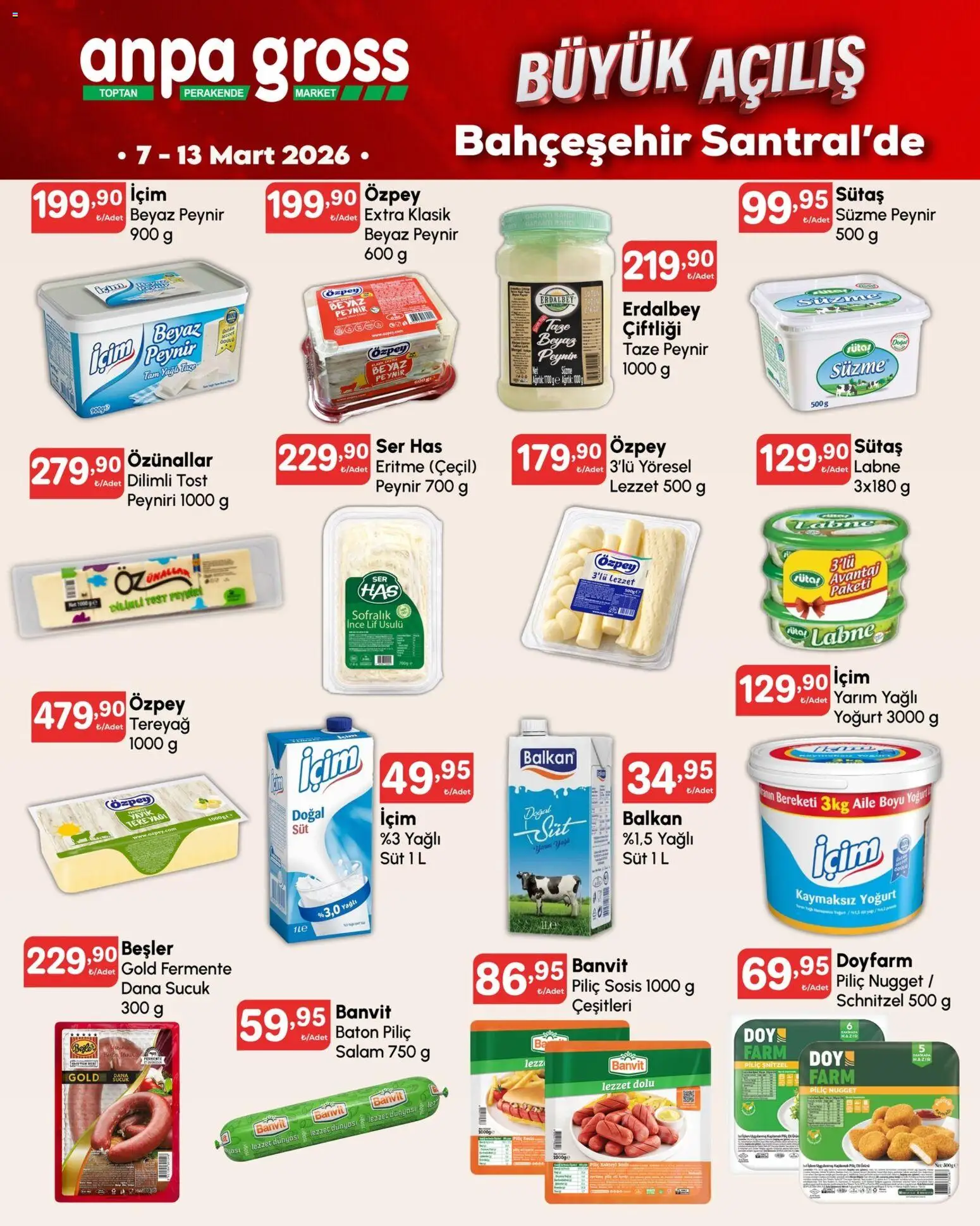 Anpa Gross - Katalog Büyük açılış 1 - 07.03.2026 tarihinden itibaren geçerlidir | Sayfa: 4 | Ürünler: Salam, Sosis, Piliç, Piliç nugget