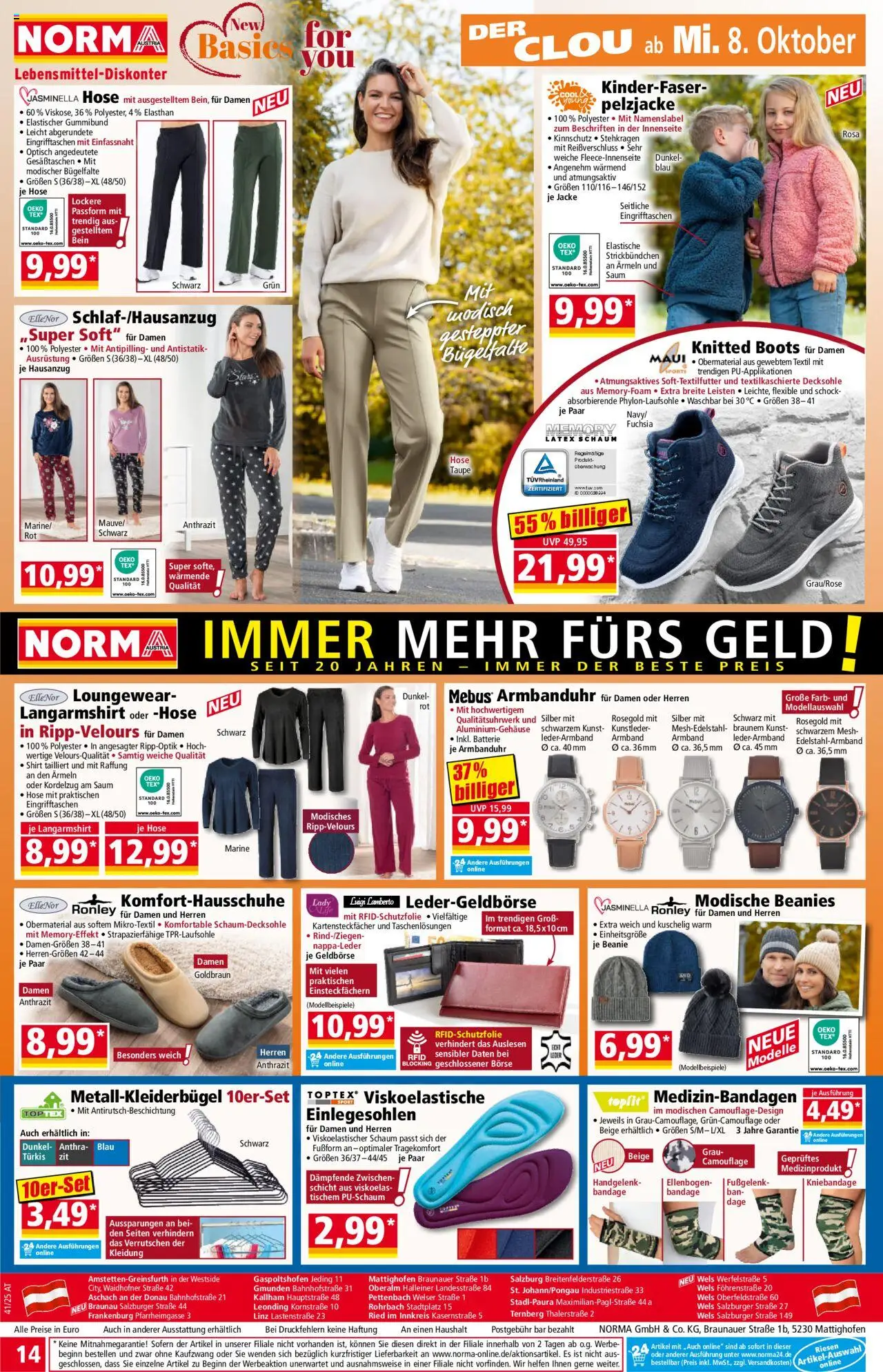 Norma Flugblatt gültig ab 06.10.2025 | Seite: 14 | Produkte: Jacke, Hose, Batterie