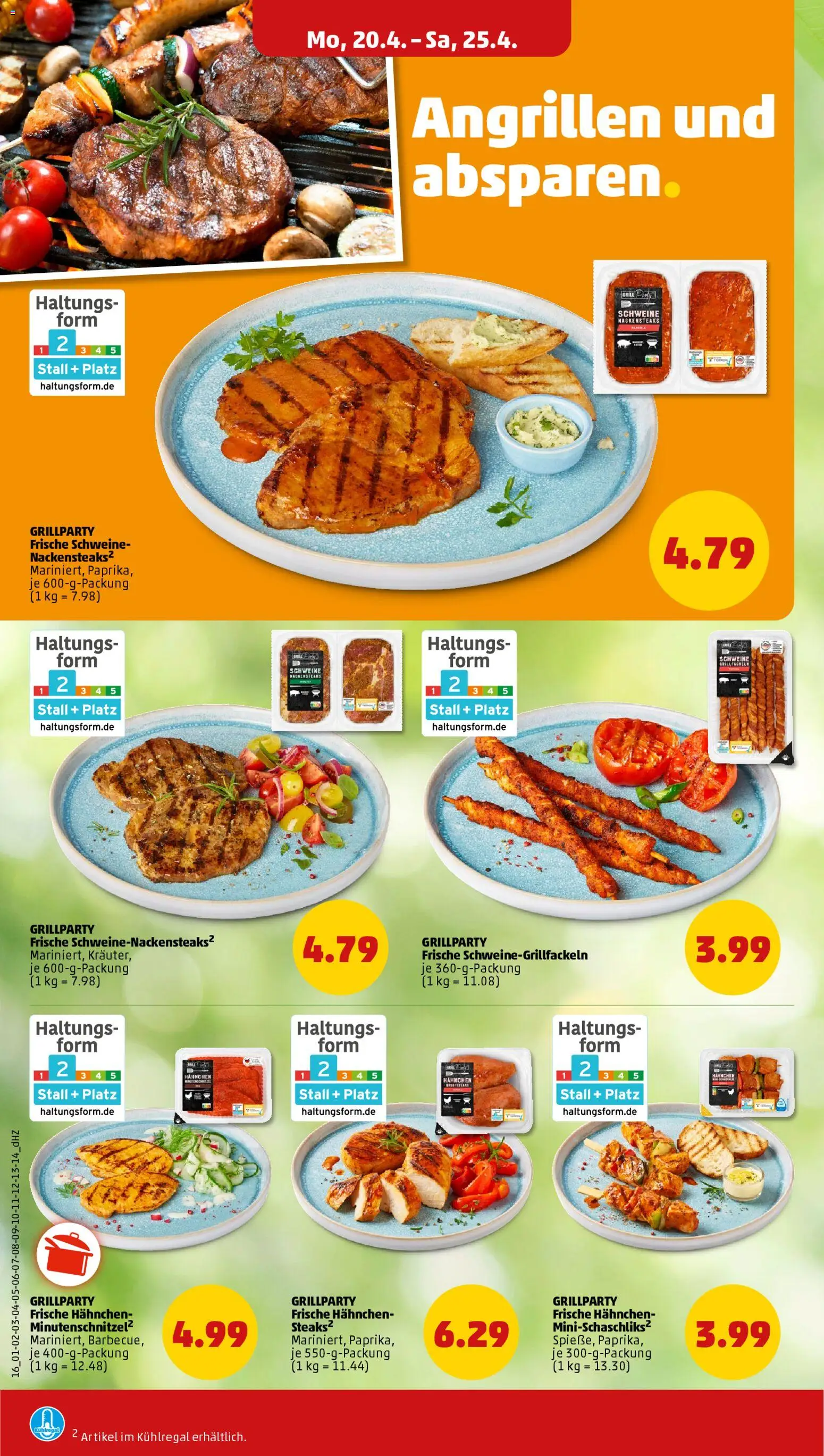 Penny Prospekt 	 – gültig ab 20.04.2026 | Seite: 22 | Produkte: Nackensteaks, Grill, Hahnchen