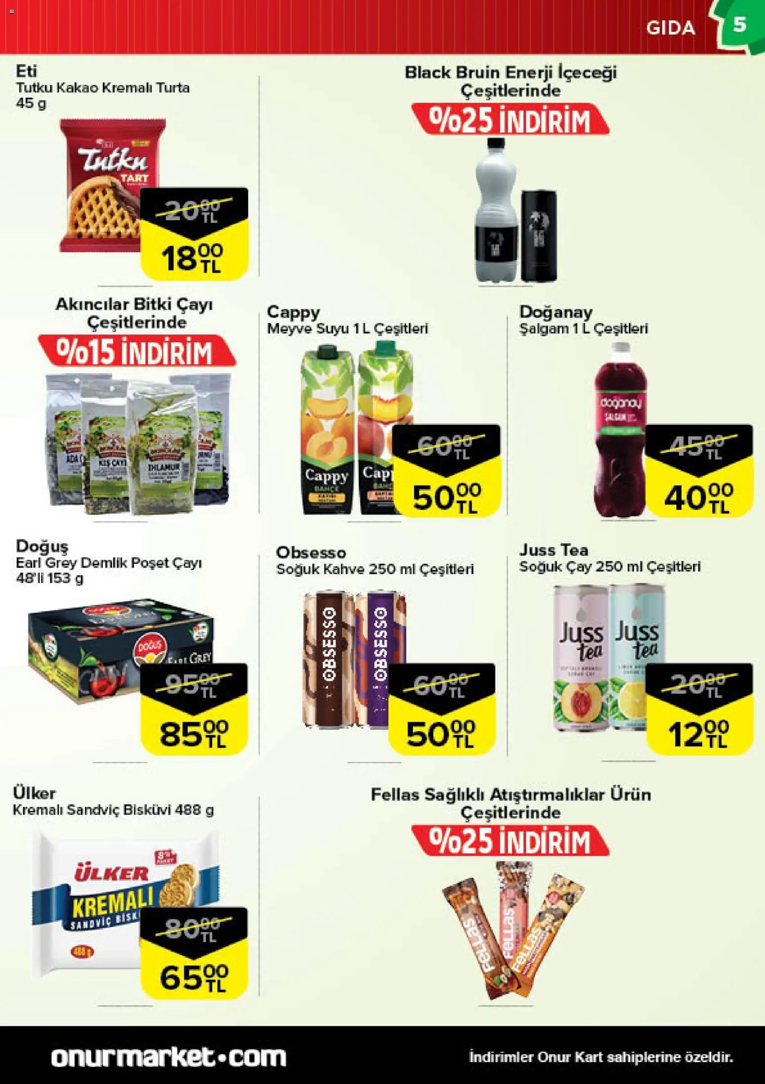 Onur Market Katalog - Bursa - 11.11.2025 tarihinden itibaren geçerlidir | Sayfa: 5 | Ürünler: Şalgam, Çay, Meyve, Demlik