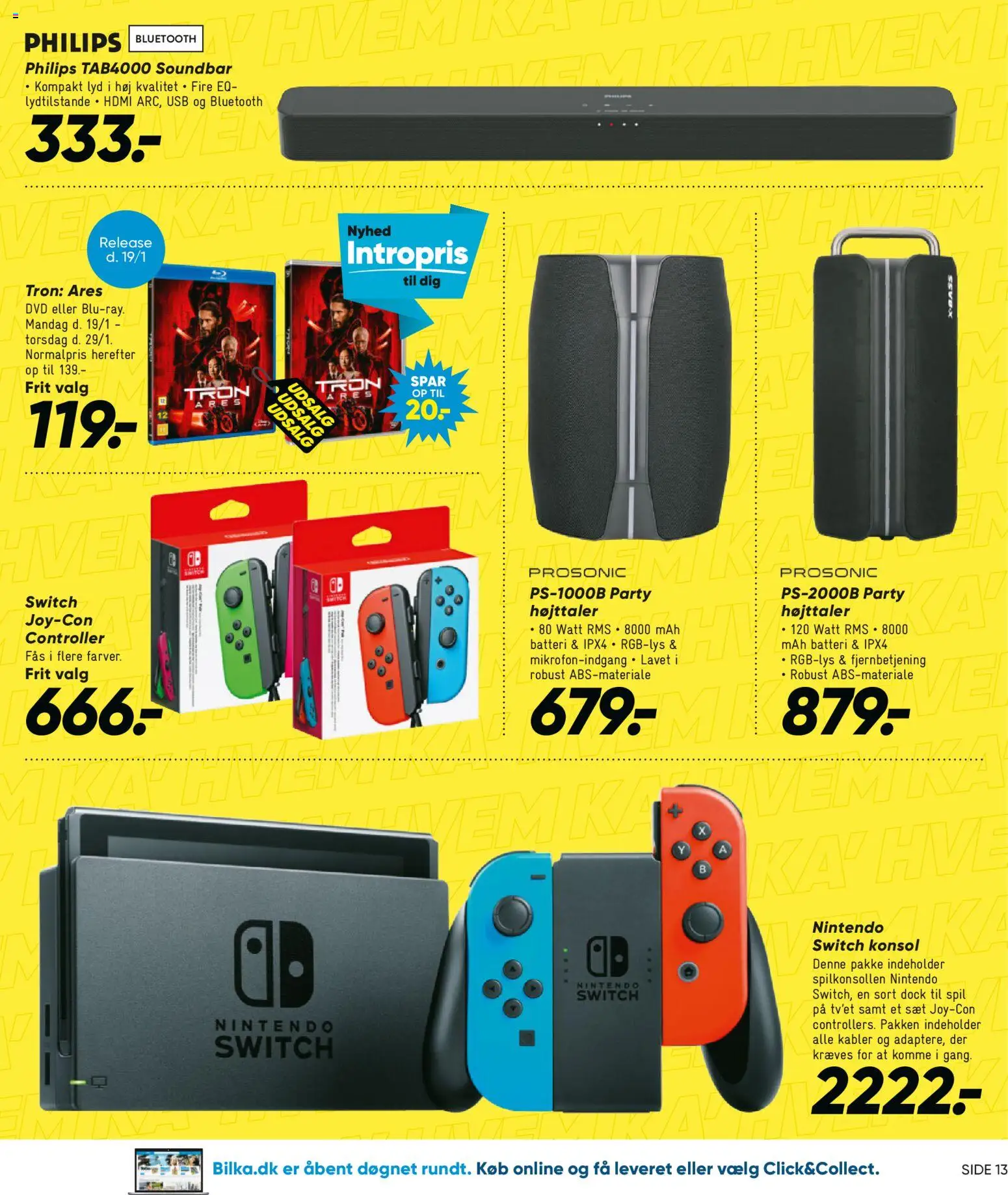 Bilka tilbudsavis – gyldig fra 16.01.2026 | Side: 20 | Produkter: Soundbar, Nintendo Switch, Kabler, Batteri
