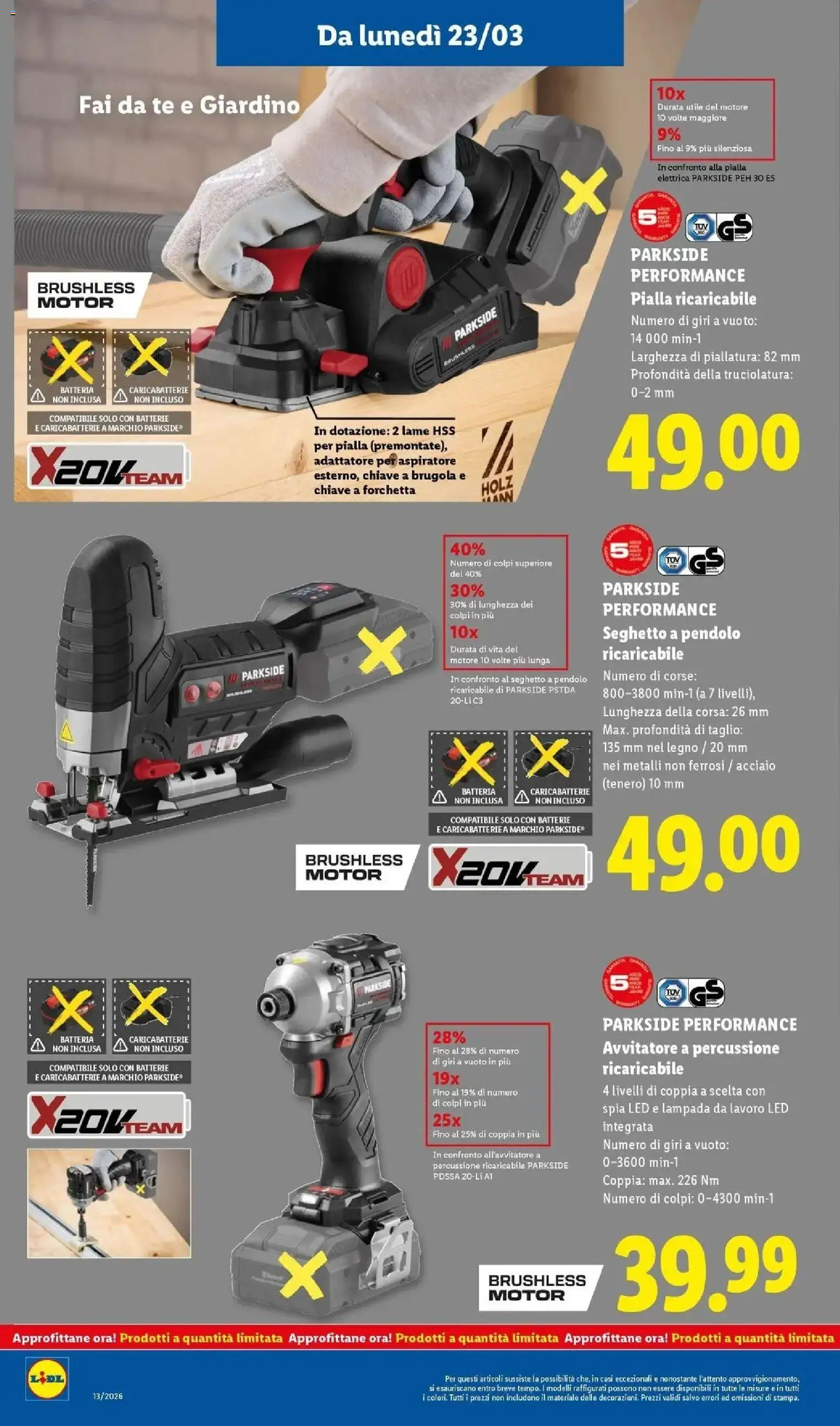 Volantino Lidl del 23.03.2026 | Pagina: 32 | Prodotti: Batteria, Batterie, Lampada, Caricabatterie