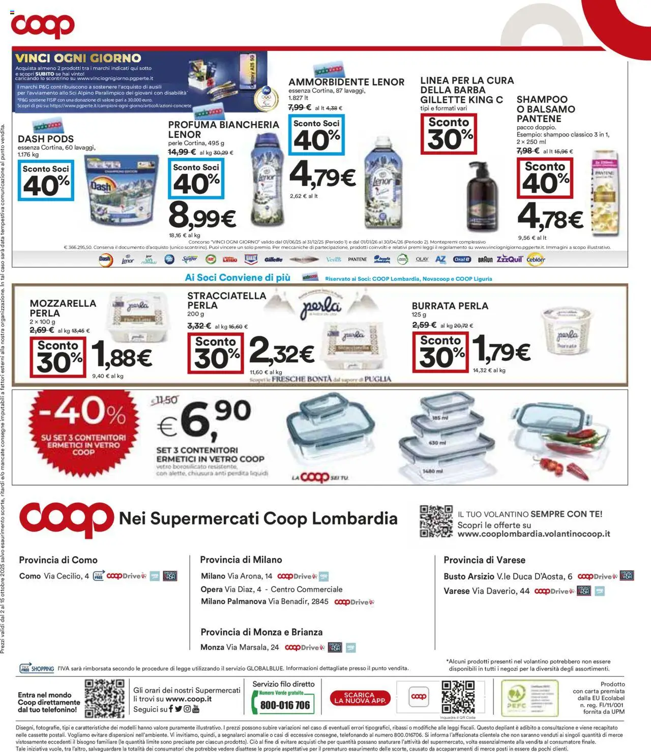Volantino COOP del 02.10.2025 | Pagina: 26 | Prodotti: Ammorbidente, Mozzarella, Burrata, Stracciatella