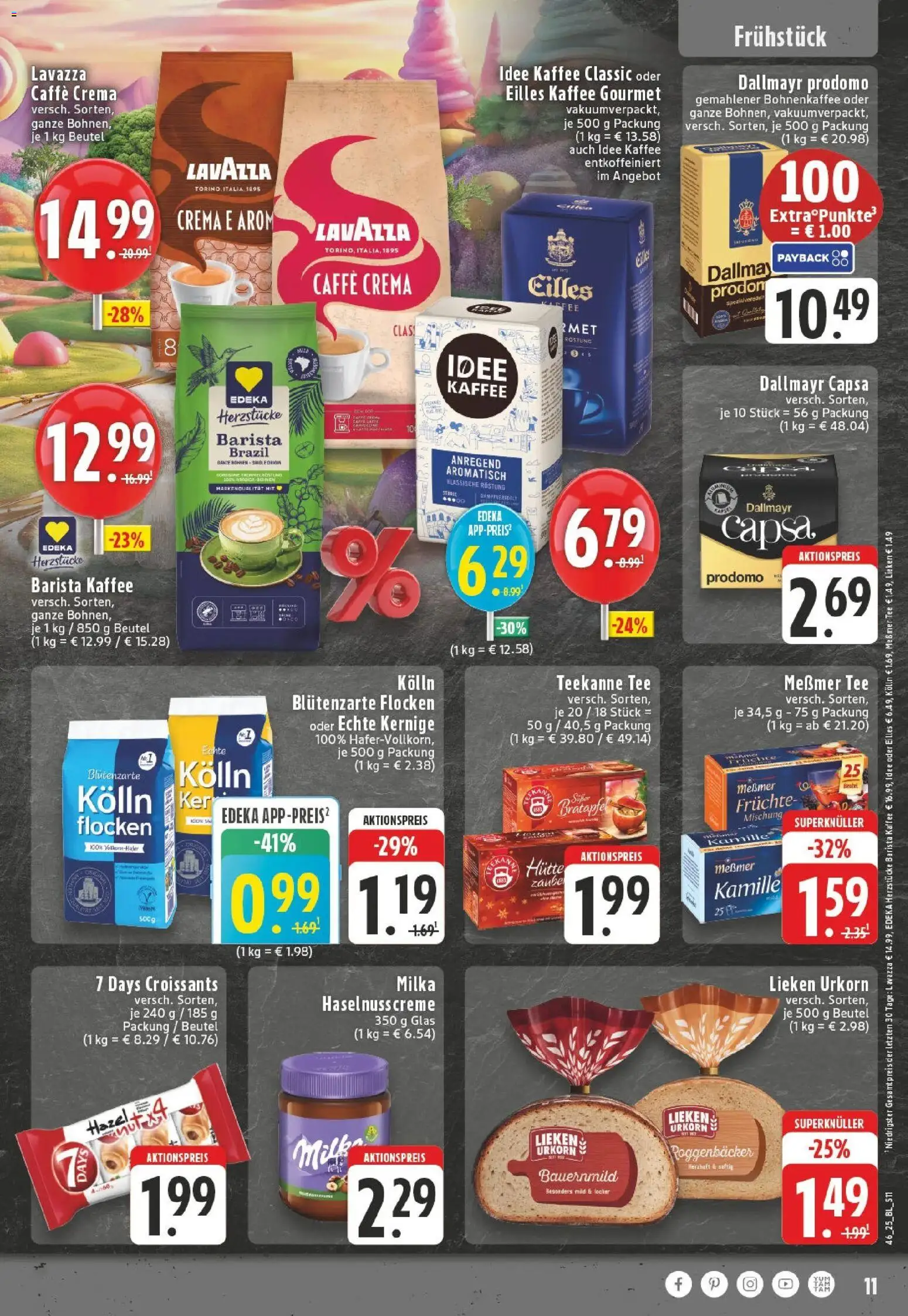 Edeka prospekt Köln-Worringen	 – gültig ab 10.11.2025 | Seite: 11 | Produkte: Kaffee, Eilles kaffee, Dallmayr, Tee