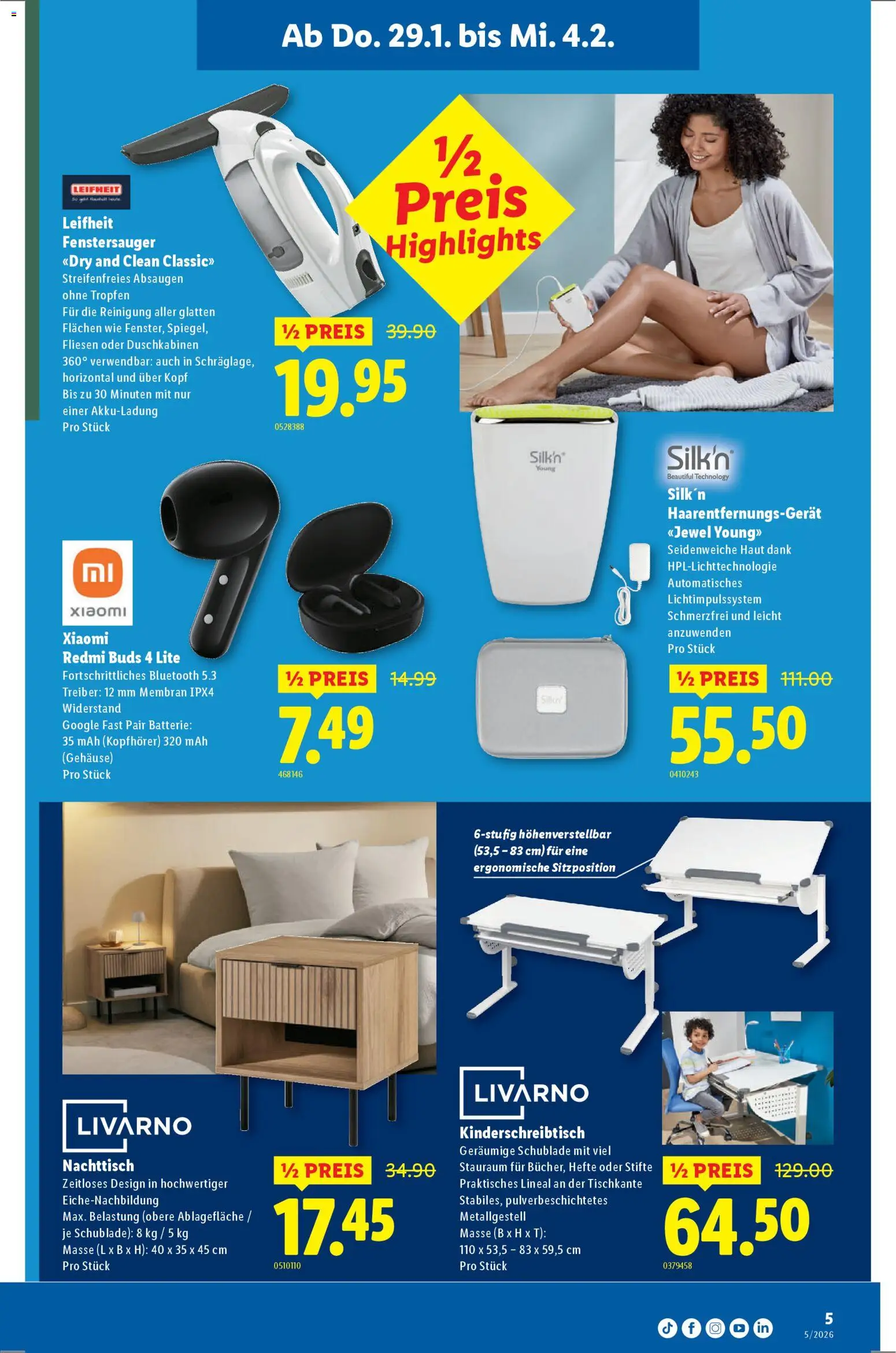 Lidl Aktionen Neueröffnung Olten – gültig ab 29.01.2026 | Seite: 5 | Produkte: Nachttisch, Batterie, Kopfhörer, Xiaomi