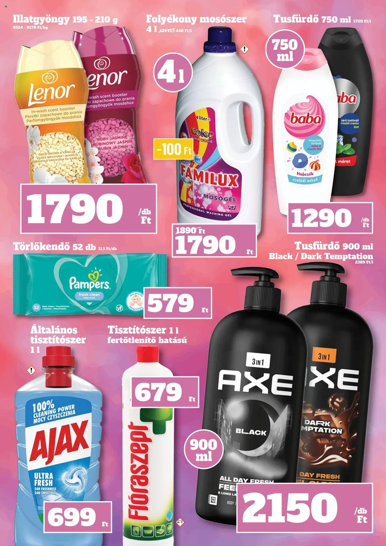 Family Diszkont akciós ujság - amely érvényes a következő dátumtól: 23.04.2026 | Oldal: 21 | Termékek: Orchidea, Törlőkendő, Mosógél, Tusfürdő