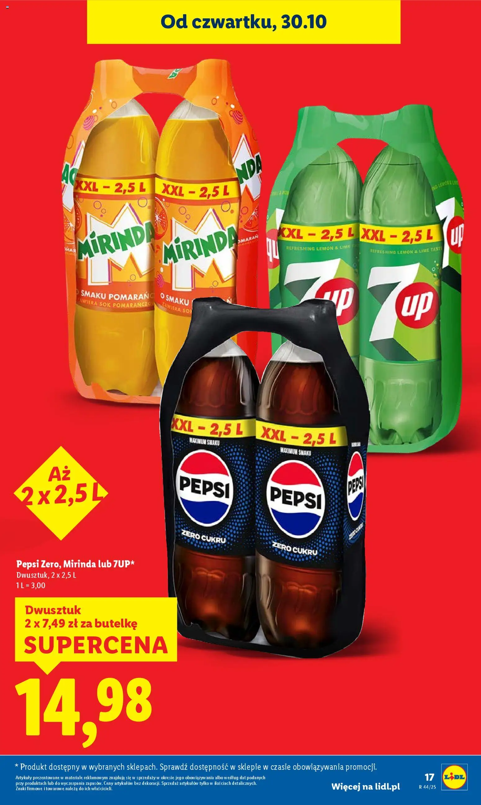 Lidl Gazetka od 30.10.2025 | Strona: 17 | Produkty: Pepsi, Sok
