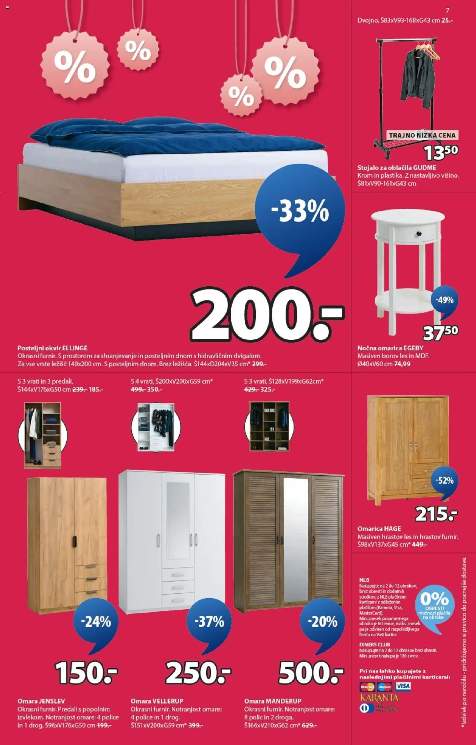 Novi JYSK katalog ponudbe – veljaven od 31.12.2025 | Stran: 7 | Izdelki: Okvir, Posteljni okvir, Nocna omarica, Omarica