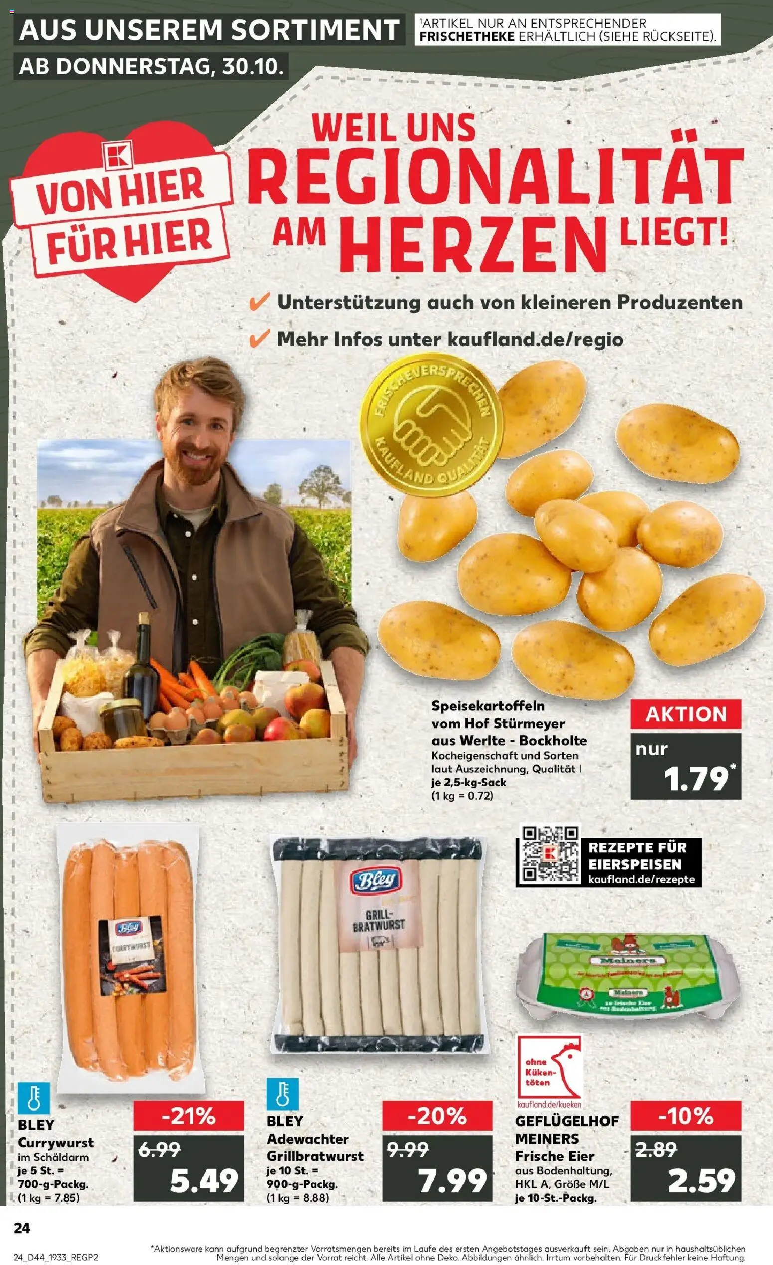 Kaufland prospekt Leer (Ostfriesland)	 – gültig ab 30.10.2025 | Seite: 24 | Produkte: Grill, Eier, Bratwurst