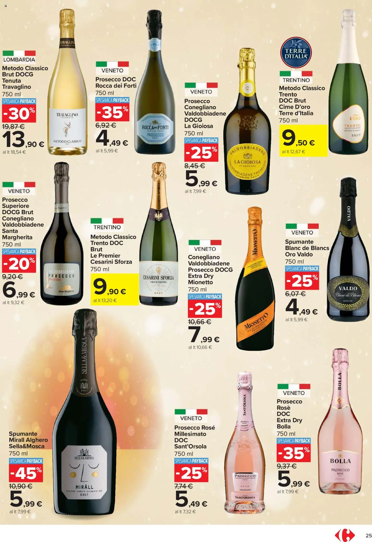 Volantino Carrefour del 27.11.2025 | Pagina: 25 | Prodotti: Prosecco, The, Spumante