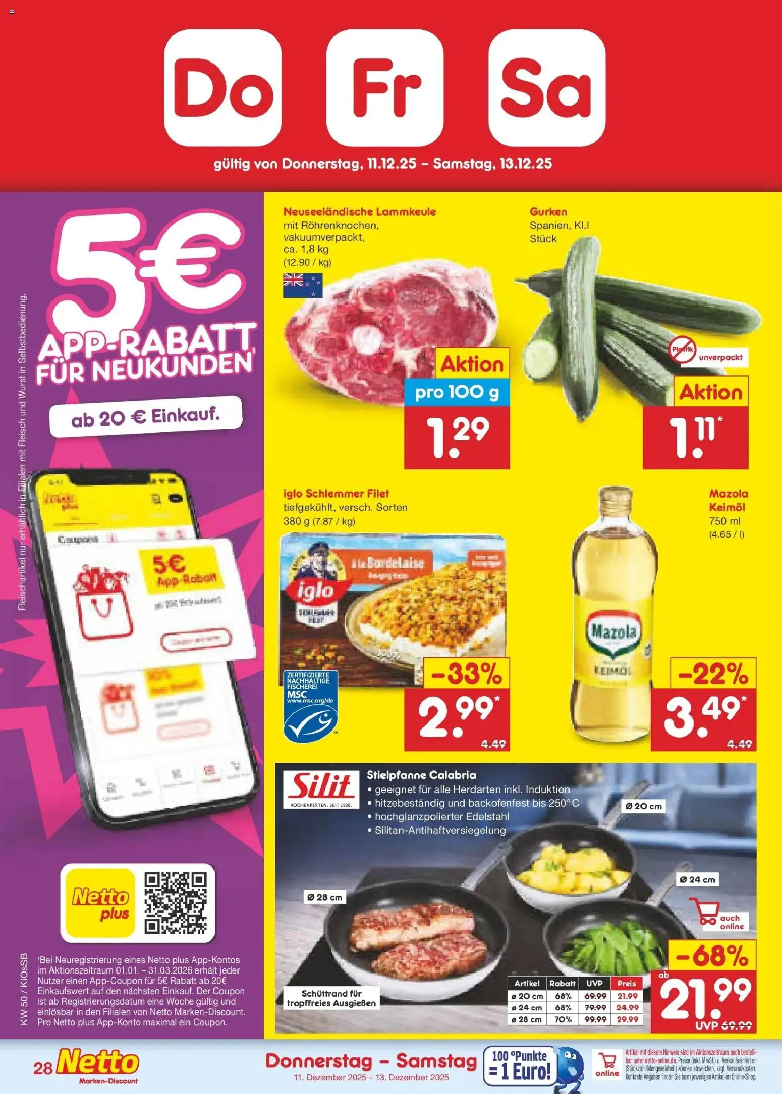 Netto Marken-Discount - Netto: Wochenangebote – gültig ab 08.12.2025 | Seite: 36 | Produkte: Lammkeule, Iglo, Fleisch, Gurken