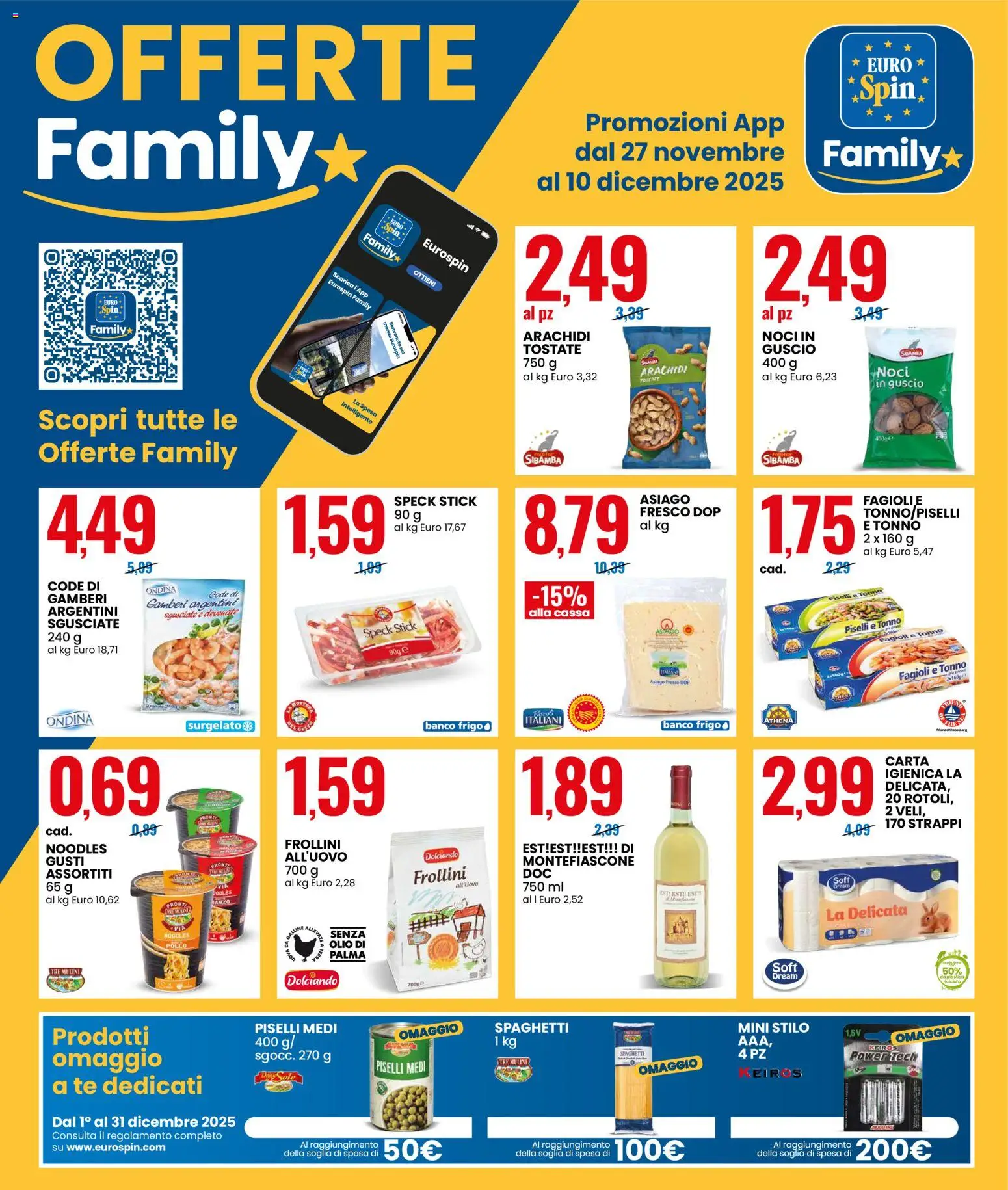 Volantino Eurospin del 27.11.2025 | Pagina: 12 | Prodotti: Pollo, Fagioli, Olio, Noci