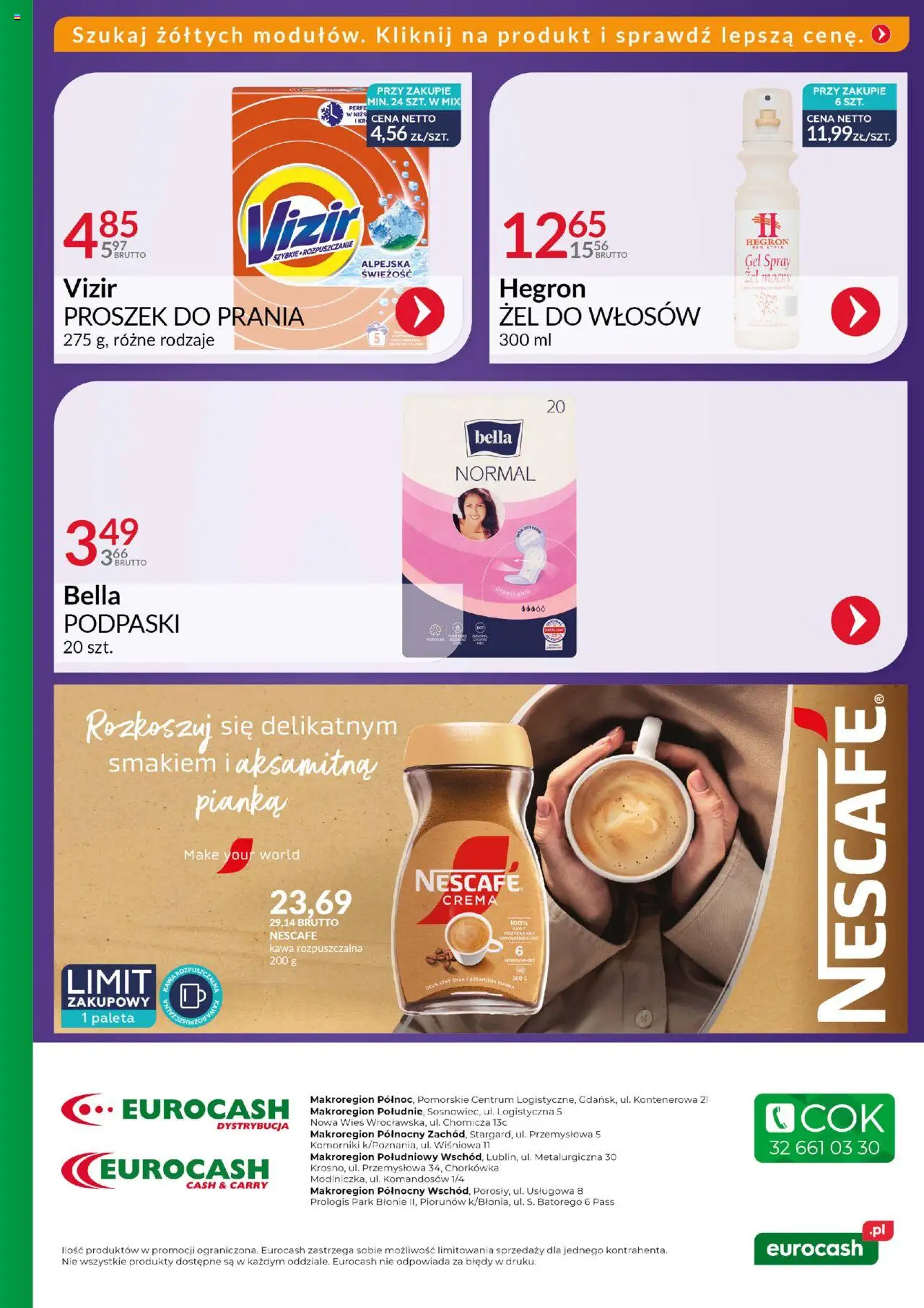 Eurocash Gazetka - Ofensywa Cenowa Spożywcza od 05.10.2025 | Strona: 10 | Produkty: Nescafe, Podpaski, Kawa, Proszek do prania