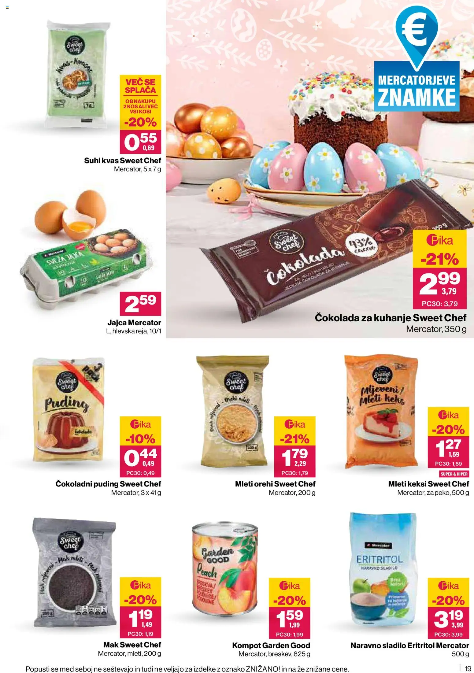 Novi Mercator katalog ponudbe – veljaven od 02.04.2026 | Stran: 19 | Izdelki: Puding, Kos, Sladilo, Cokolada