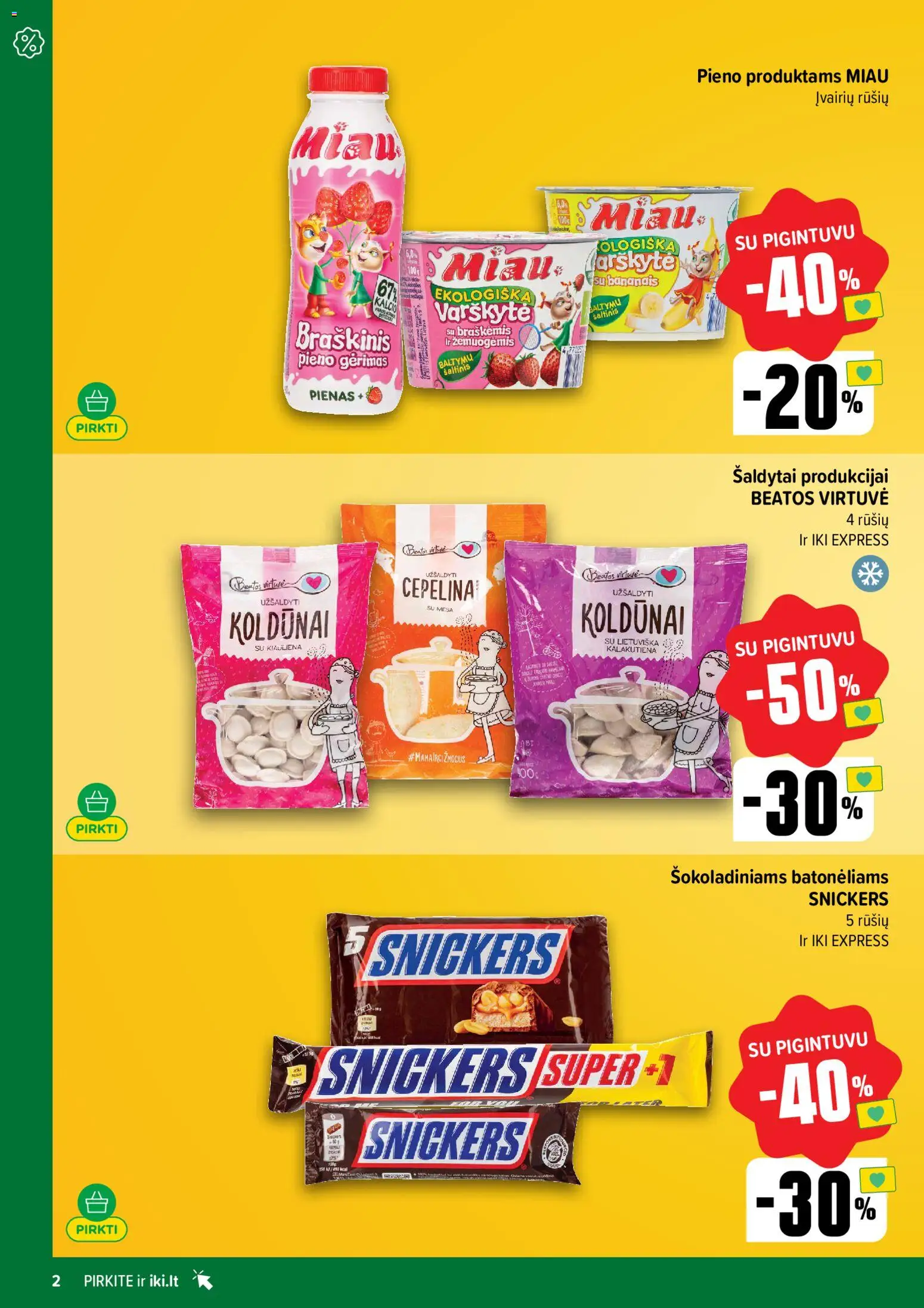 IKI akcijos nuo 03.11.2025 | Puslapis: 2 | Prekių: Pienas, Kiauliena