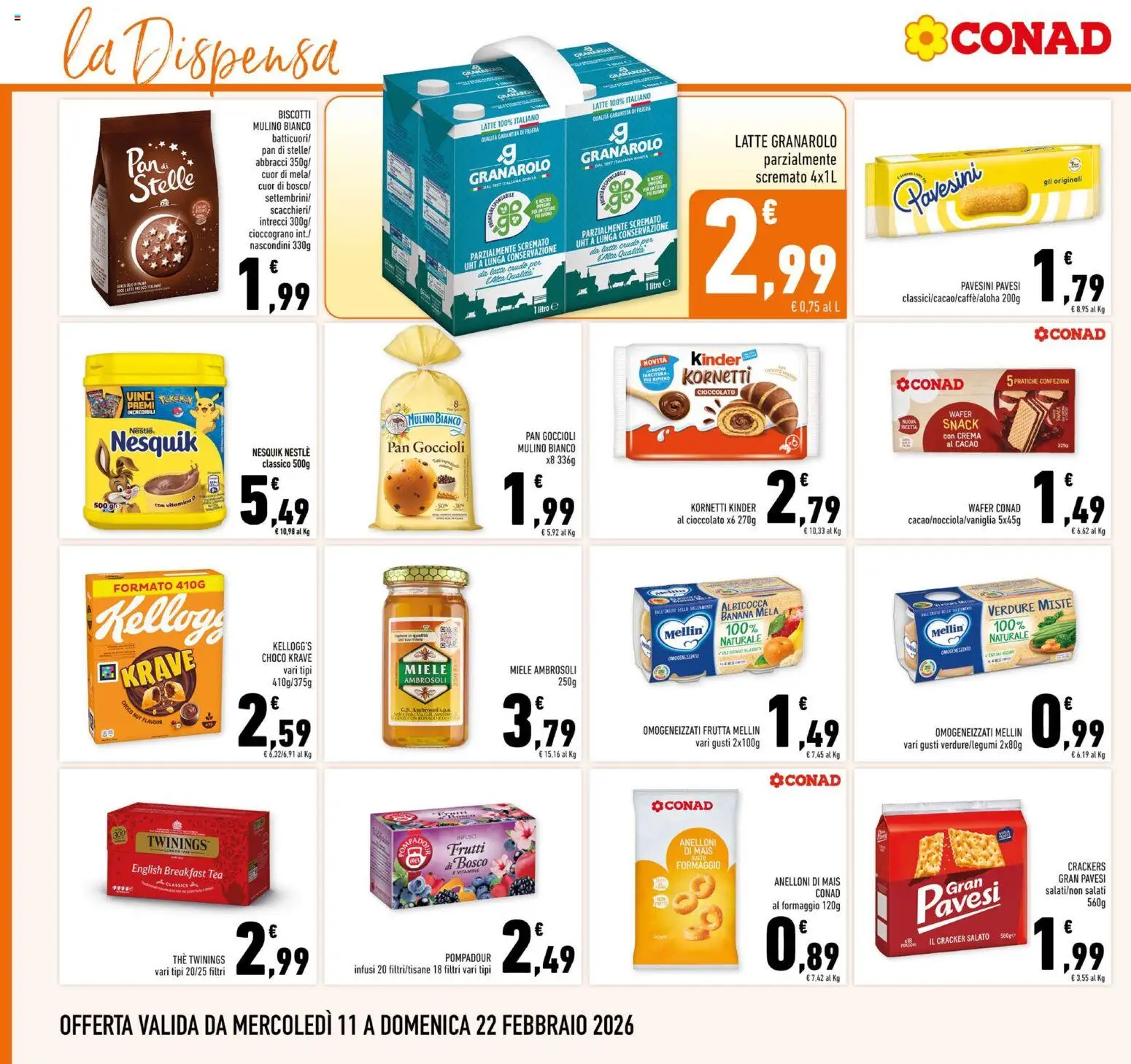 Volantino Conad del 11.02.2026 | Pagina: 14 | Prodotti: Crema, Verdure, Frutta, Miele