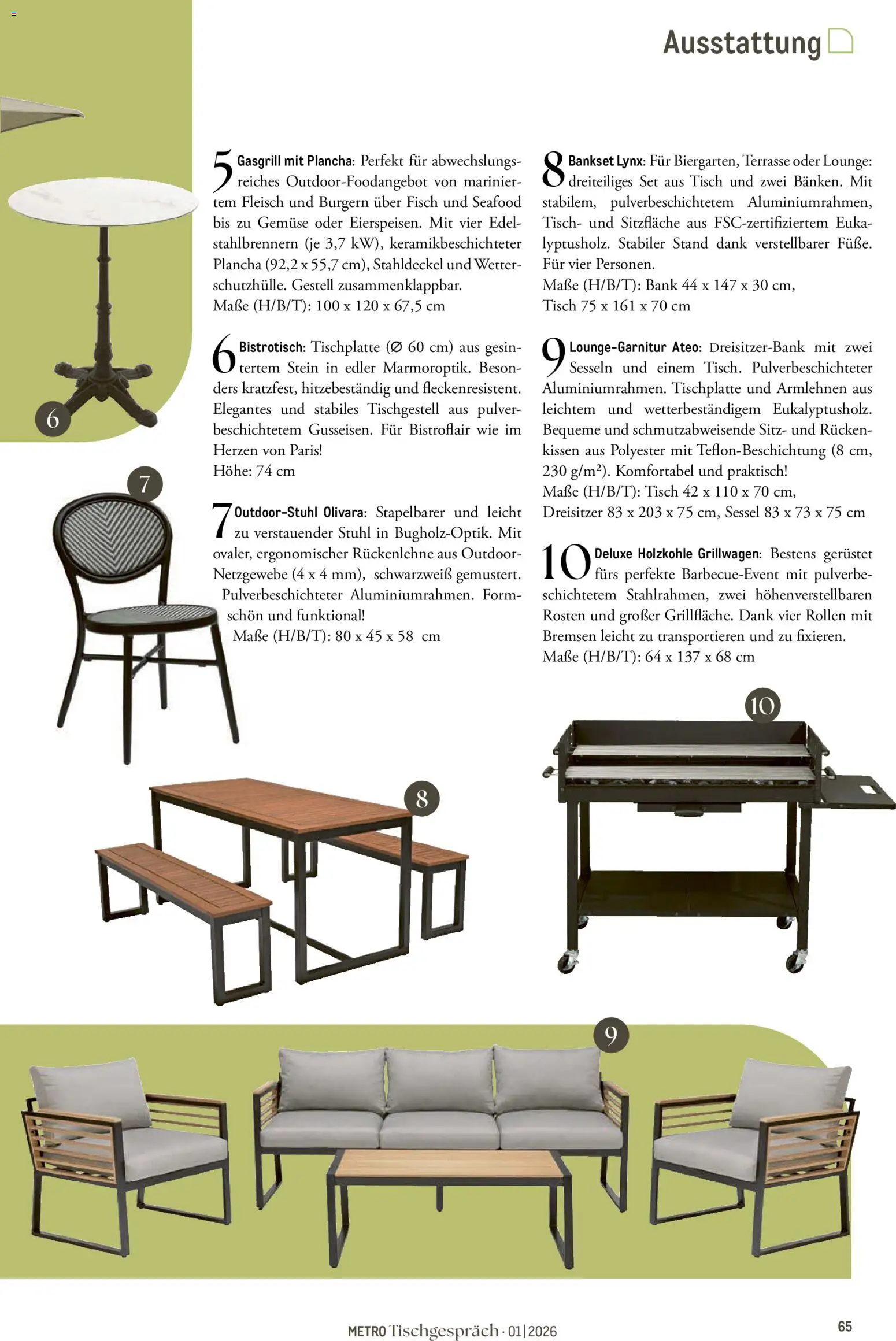 Metro Tischgespräch – gültig ab 01.02.2026 | Seite: 65 | Produkte: Sessel, Tisch, Stuhl, Gemüse