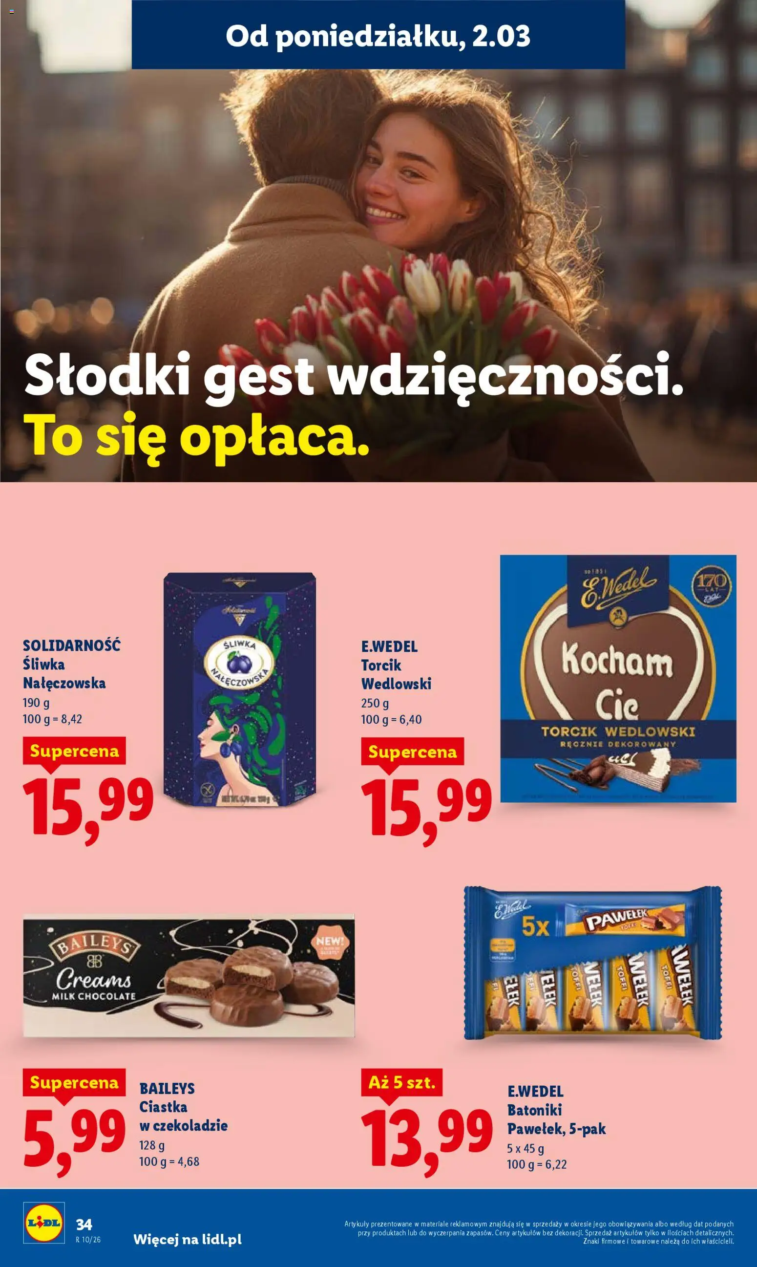 Lidl Polsko leták od 02.03.2026 | Strana: 34 | Produkty: Baileys, Milk chocolate