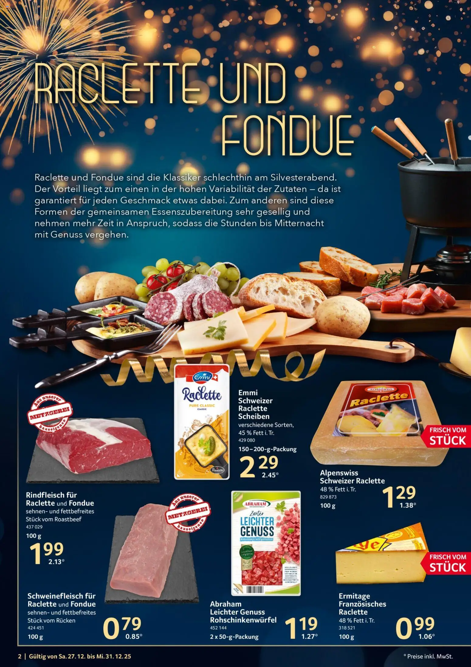 Selgros Prospekt 	 – gültig ab 27.12.2025 | Seite: 2 | Produkte: Roastbeef, Schweinefleisch, Rindfleisch, Fondue