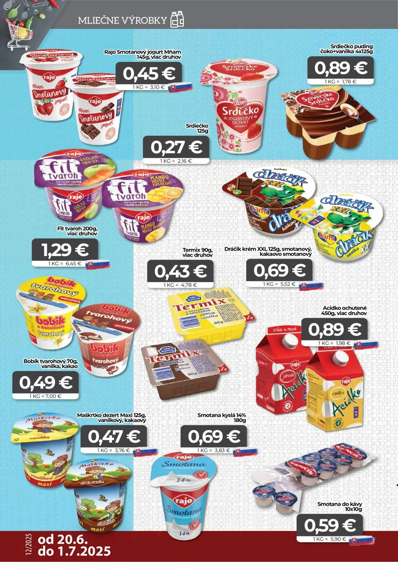 CBA Komfos leták │ platný od 20.06.2025 | Strana: 4 | Produkty: Jogurt, Smotana, Puding, Tvaroh