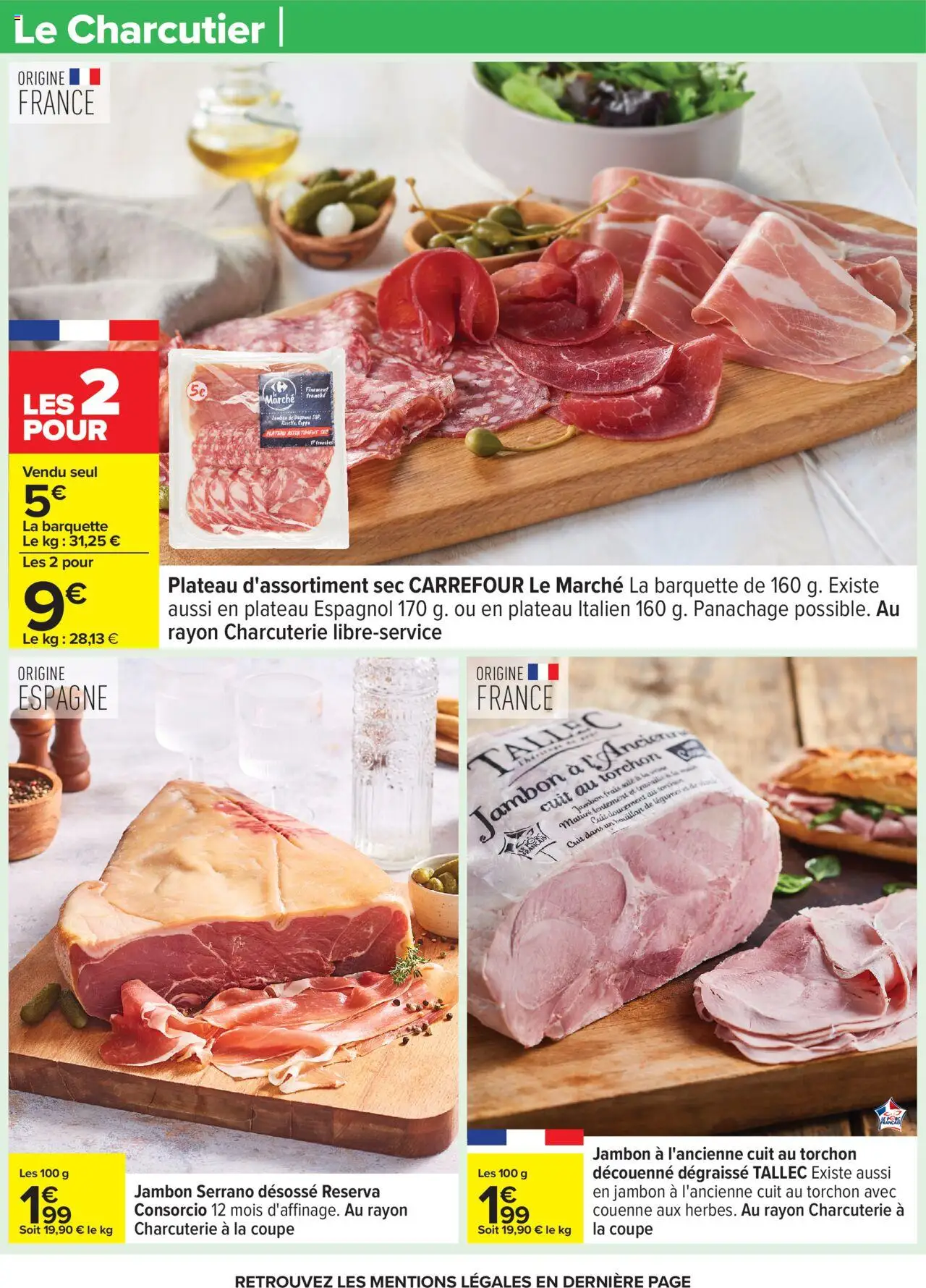  | Page: 28 | Produits: Torchon, Plateau, Jambon serrano, Jambon