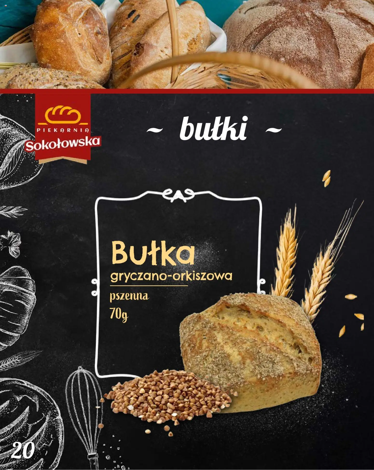 Topaz Gazetka - Piekarnia Sokołowska od 01.02.2026 | Strona: 20 | Produkty: Piekarnia, Bułka