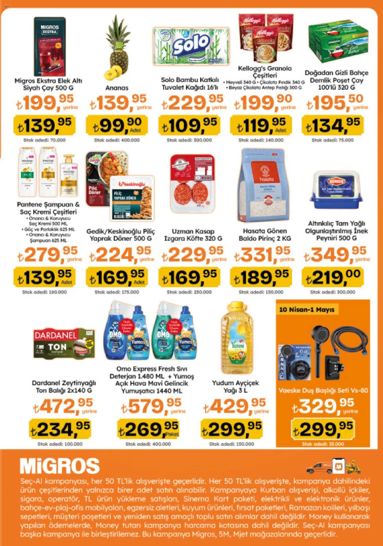 Migros Katalog - Migroskop - 16.04.2026 tarihinden itibaren geçerlidir | Sayfa: 7 | Ürünler: Tuvalet, Pirinç, Demlik poşet çay, Piliç