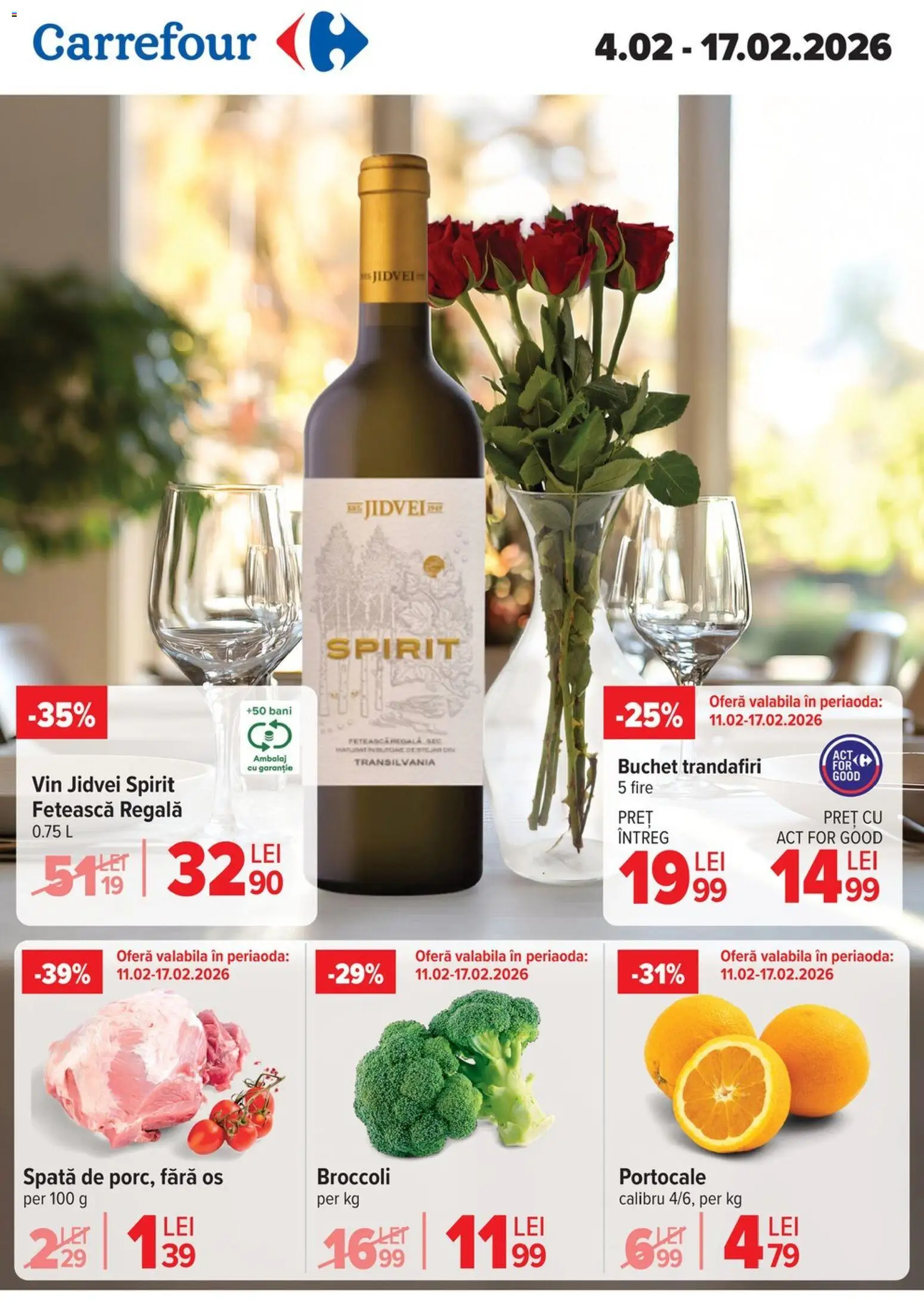 Noul catalog Carrefour – valabil de la 04.02.2026 | Pagină: 1 | Produse: Afine, Măsline, Ulei, Vin
