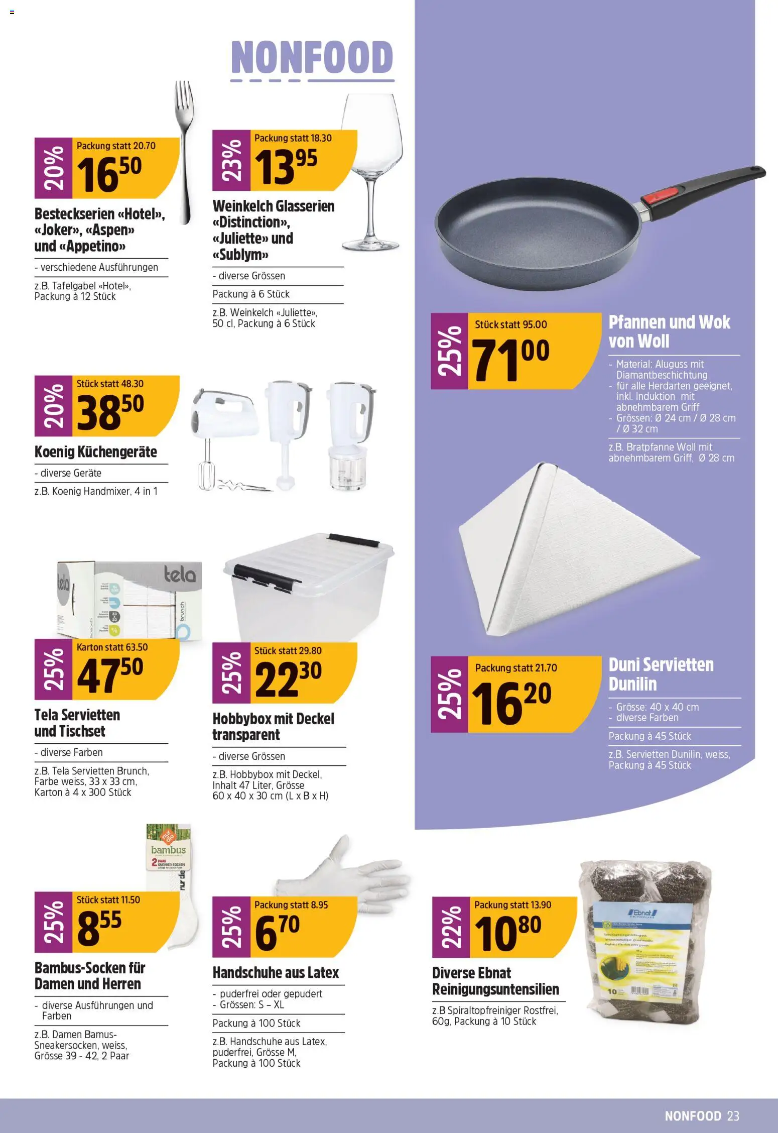 TopCC aktionen – gültig ab 04.05.2026 | Seite: 23 | Produkte: Socken, Handschuhe, Wok