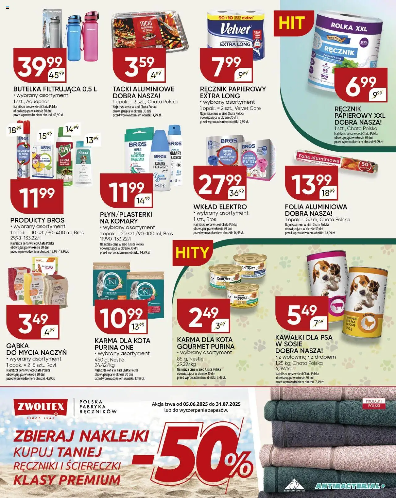 Chata Polska Gazetka od 17.06.2025 | Strona: 19 | Produkty: Karma dla kota, Gąbka, Wołowina, Ręcznik papierowy