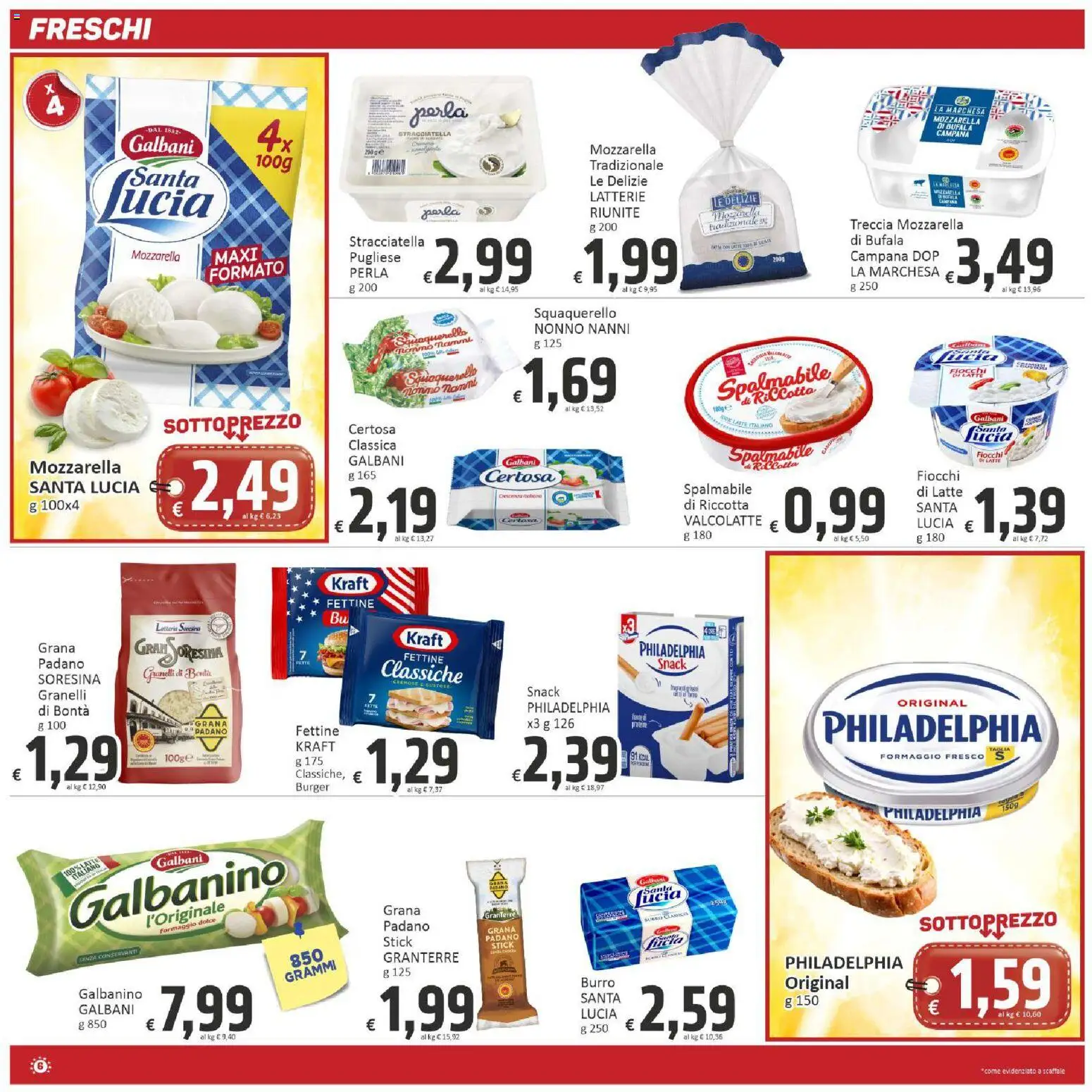 Volantino Paghi Poco del 27.04.2026 | Pagina: 6 | Prodotti: Latte, Formaggio, Burro, Scaffale