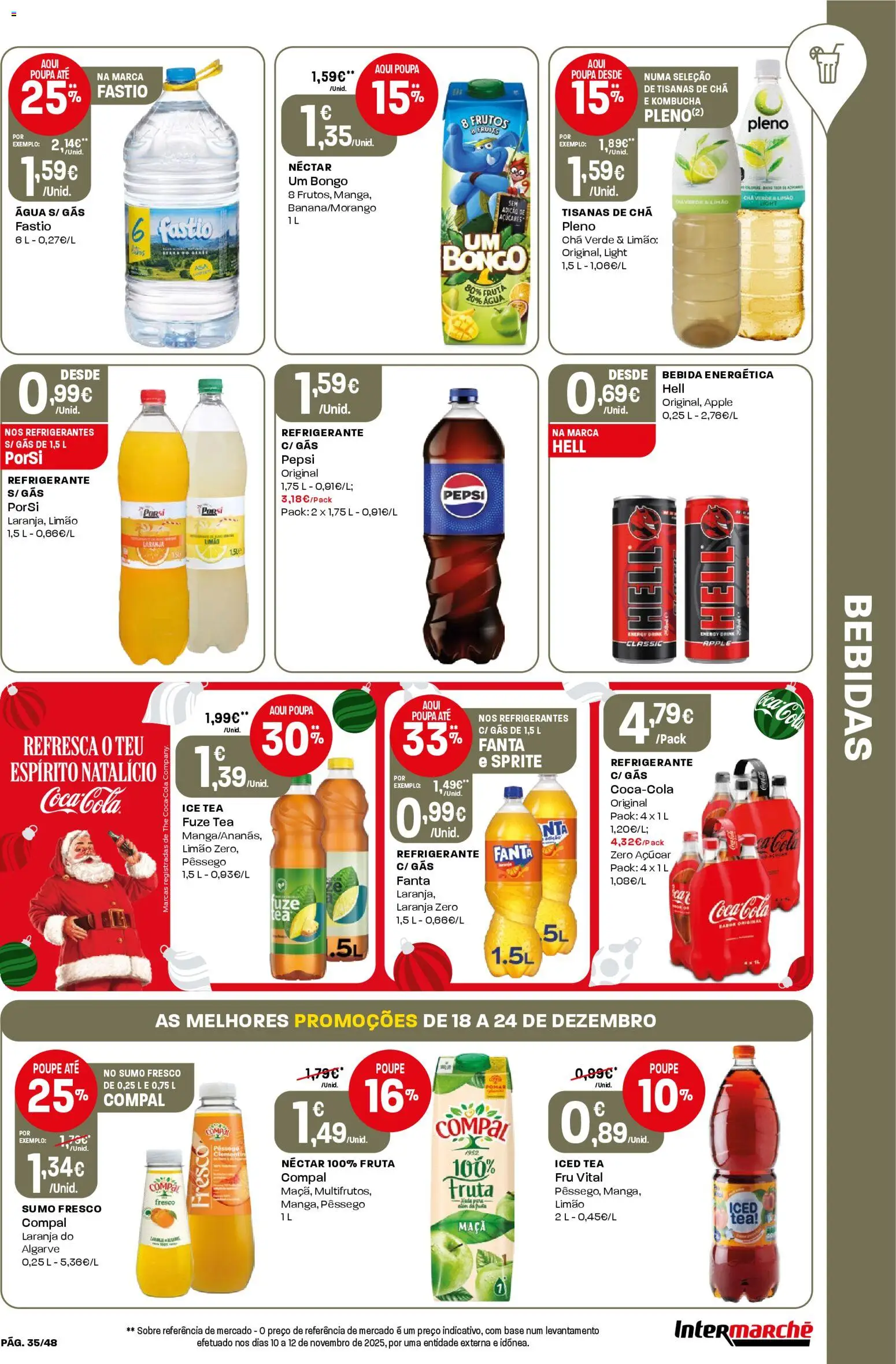 Intermarché folheto │ válido de 18.12.2025 | Página: 35 | Produtos: Agua, Refrigerante, Kombucha, Sumo