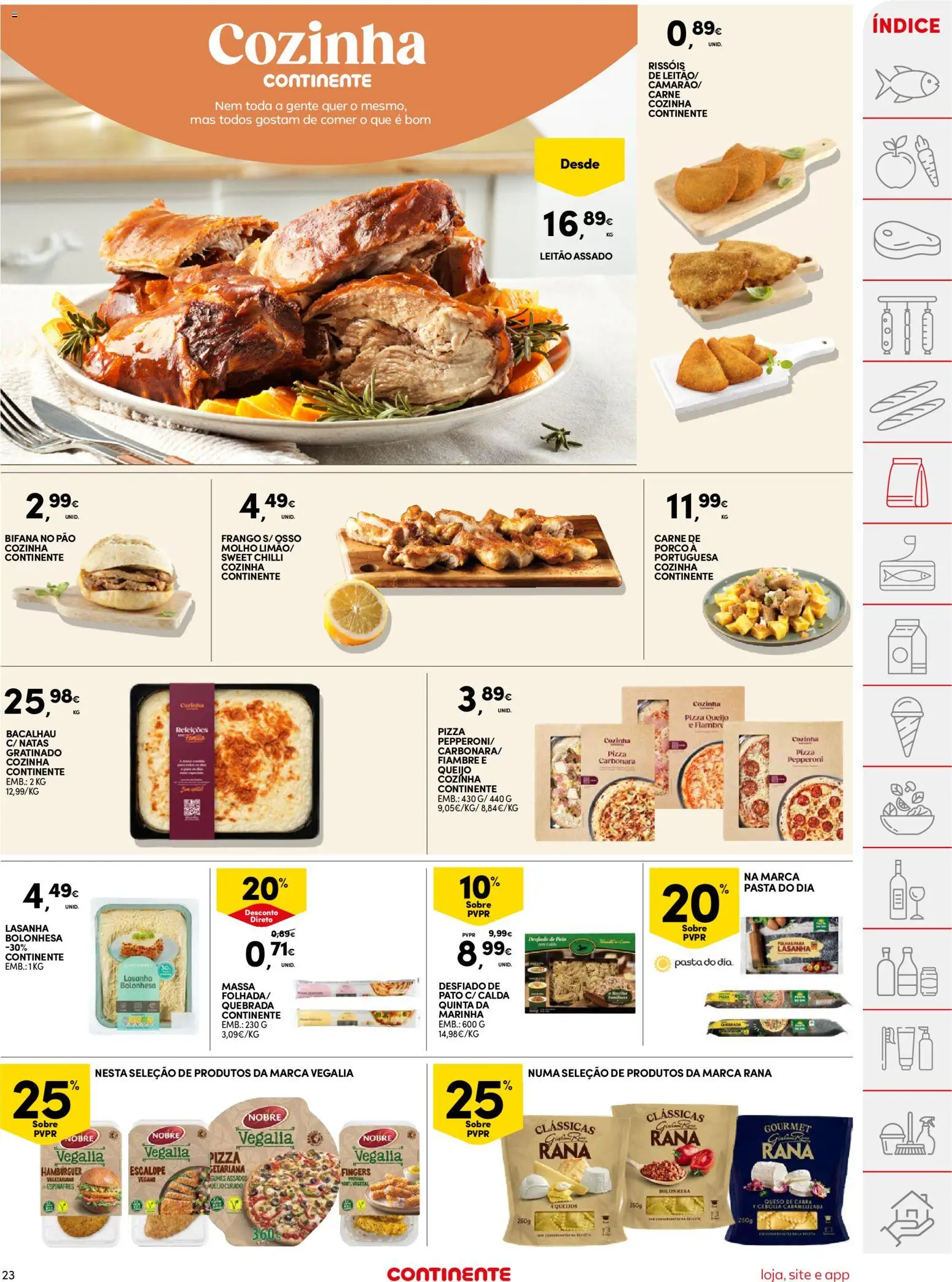 Continente folheto │ válido de 16.12.2025 | Página: 23 | Produtos: Frango, Lasanha, Queijo, Massa