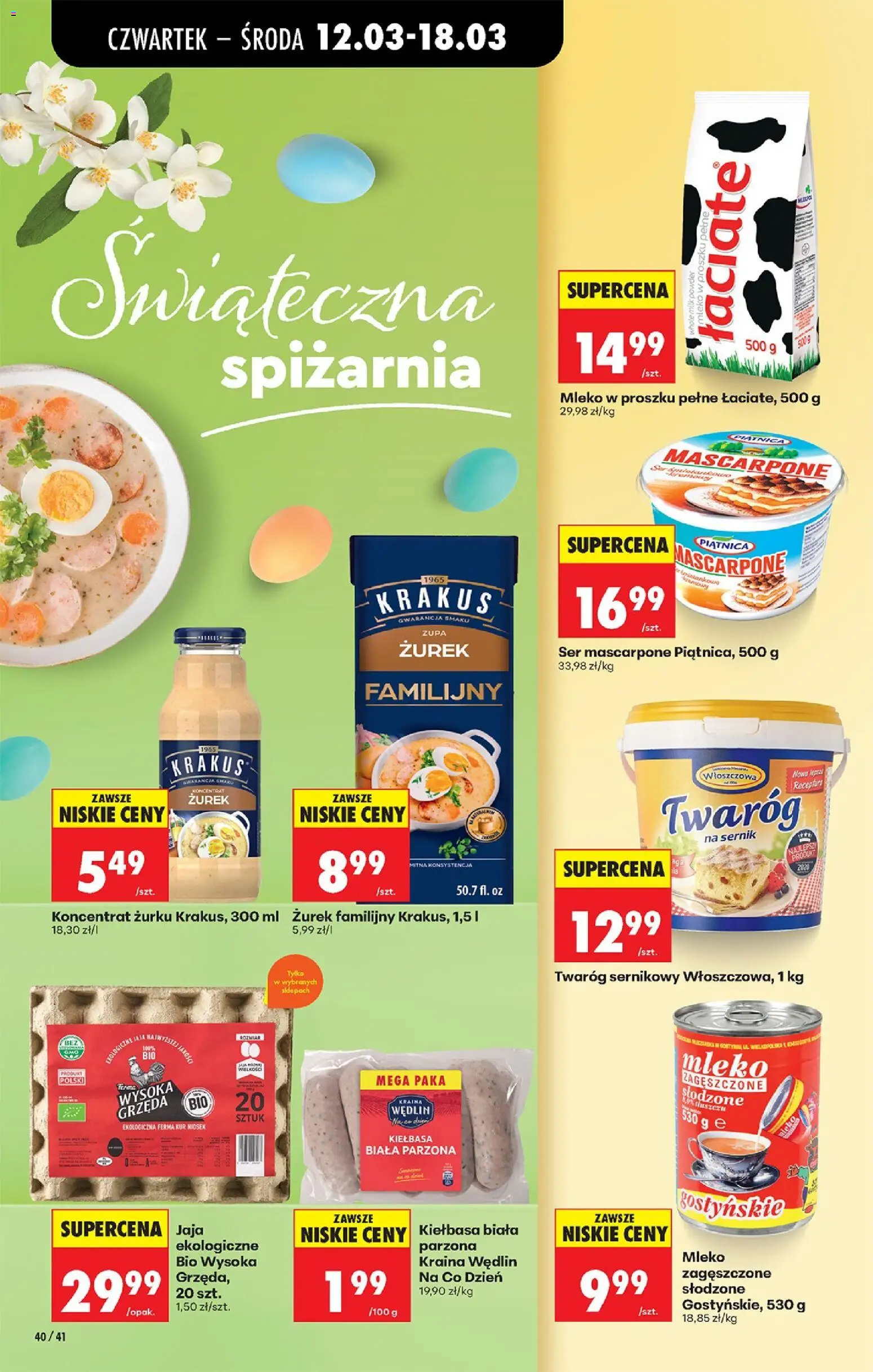 Biedronka Polsko leták - Codziennie niskie ceny od 12.03.2026 | Strana: 52 | Produkty: Mléko, Mascarpone