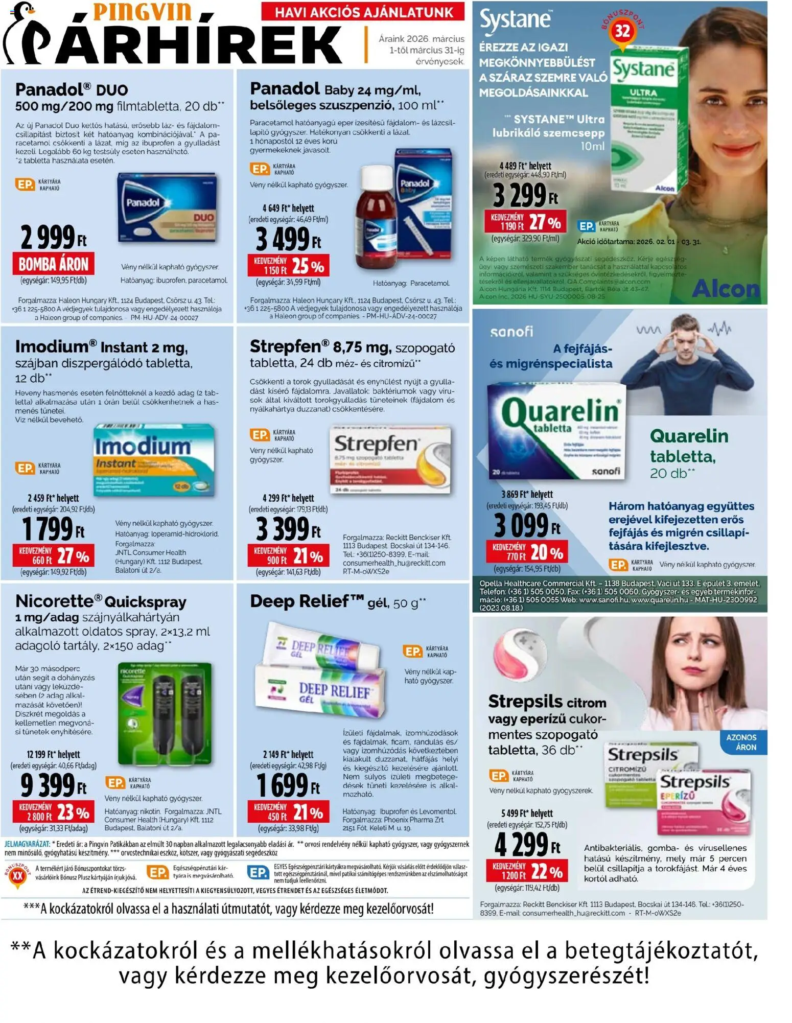 Pingvin Patika akciós ujság - amely érvényes a következő dátumtól: 01.03.2026 | Oldal: 13 | Termékek: Tablet, Gomba, Cukor, Citrom