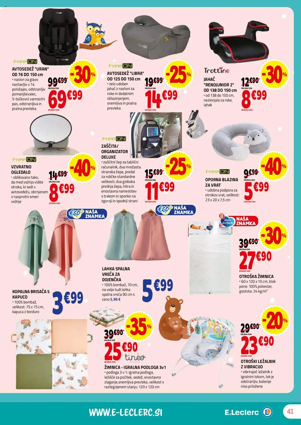 E.leclerc katalog │ velja od 03.09.2025 | Stran: 41 | Izdelki: Brisača, Prevleka, Blazina, Ogledalo