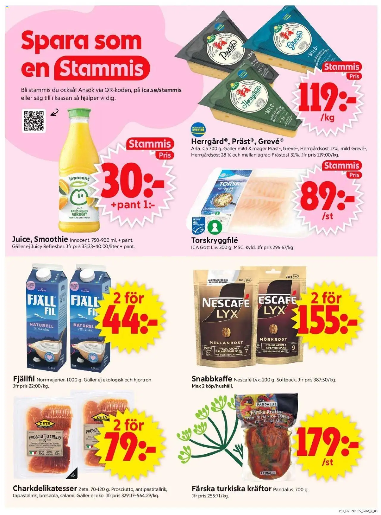 ICA Supermarket reklamblad aktuell från 28.07.2025 | Sida: 3 | Produkter: Såg, Kräftor, Galler, Juice