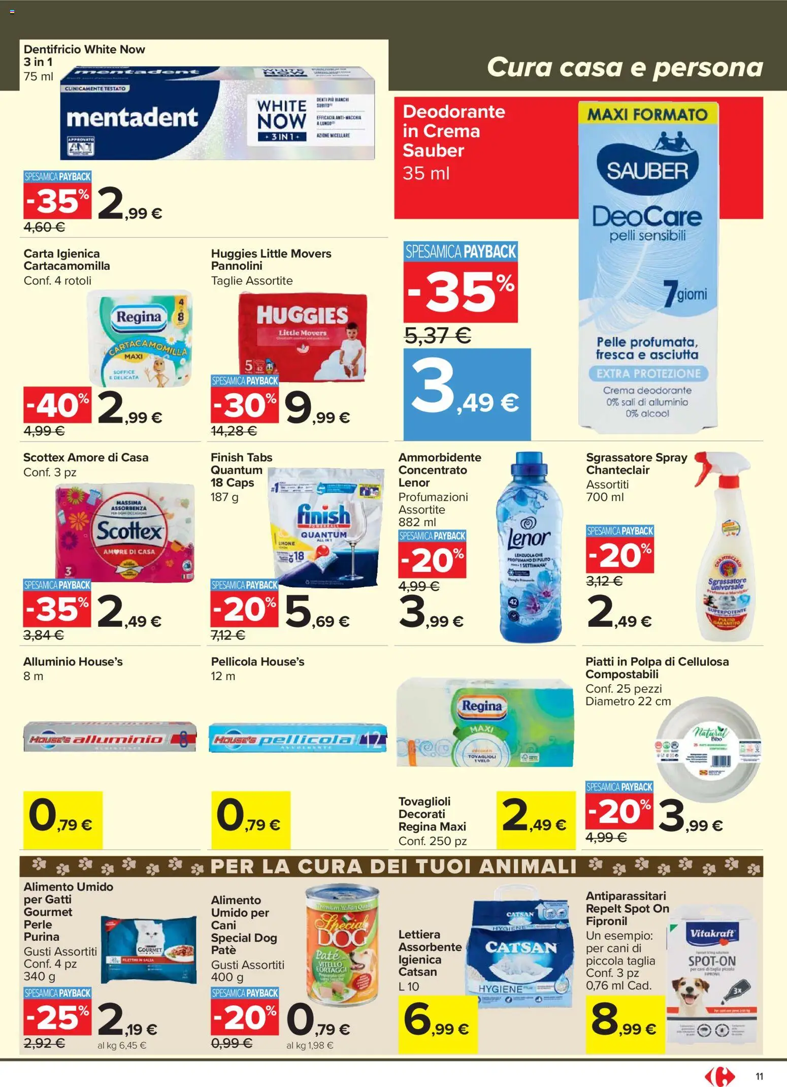 Volantino Carrefour del 13.03.2026 | Pagina: 11 | Prodotti: Deodorante, Sgrassatore, Limone, Vitello