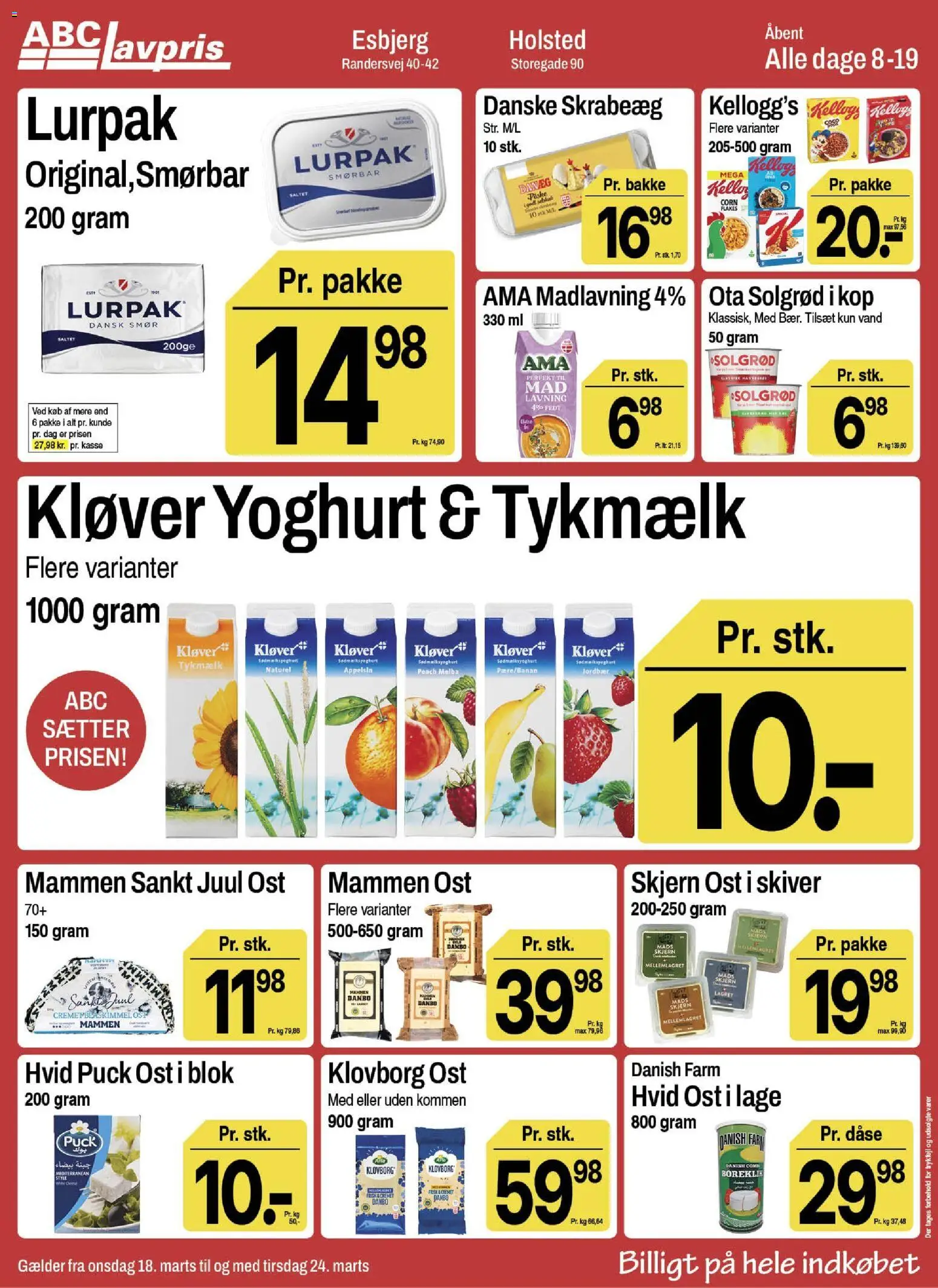 Abc Lavpris tilbudsavis – gyldig fra 18.03.2026 | Side: 2 | Produkter: Smør, Ost, Yoghurt, Jordbær
