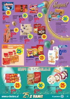 E.leclerc katalog akcije – veljaven od 22.10.2025 | Stran: 21 | Izdelki: Napolitanke, Slane palčke, Cips, Piskoti