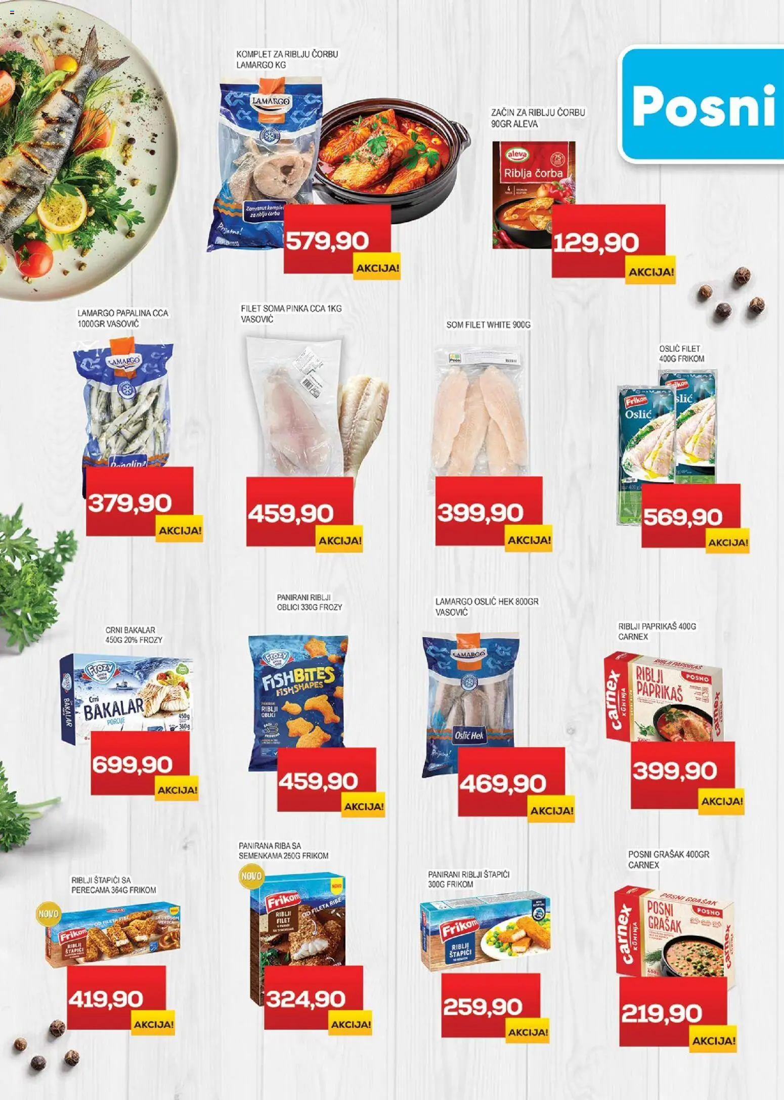 Medius katalog - važi od 10.03.2026 | Strana: 8 | Proizvode: Grašak, Riblji štapići, Oslić, Riba