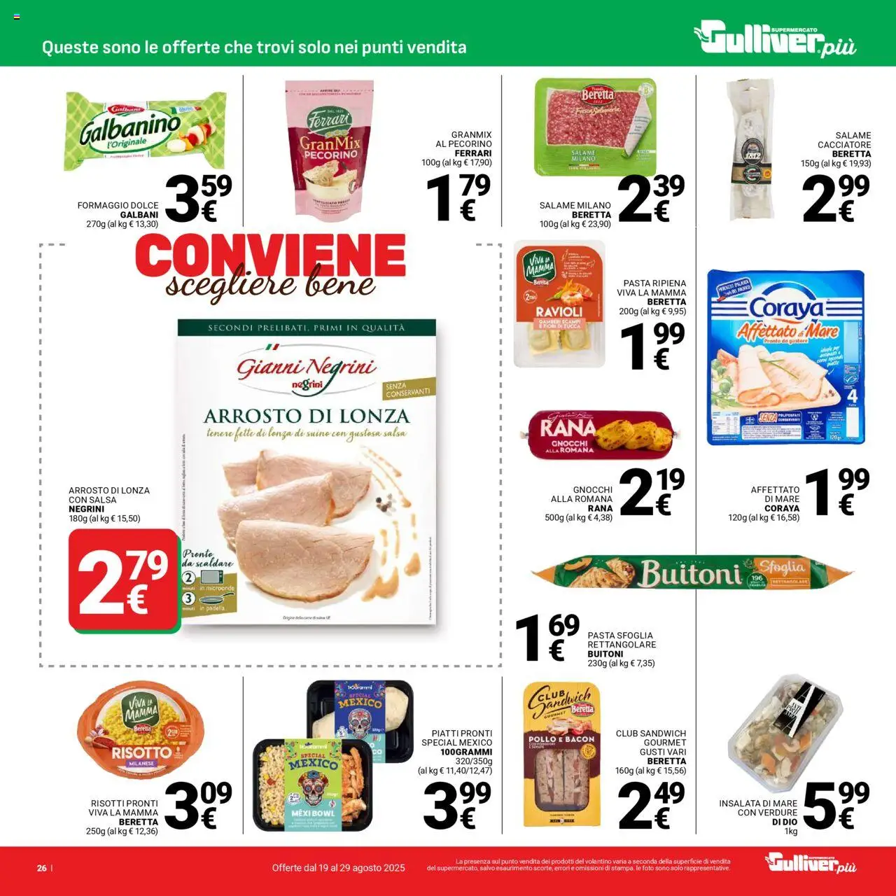 Volantino Gulliver del 19.08.2025 | Pagina: 26 | Prodotti: Microonde, Salame, Verdure, Padella