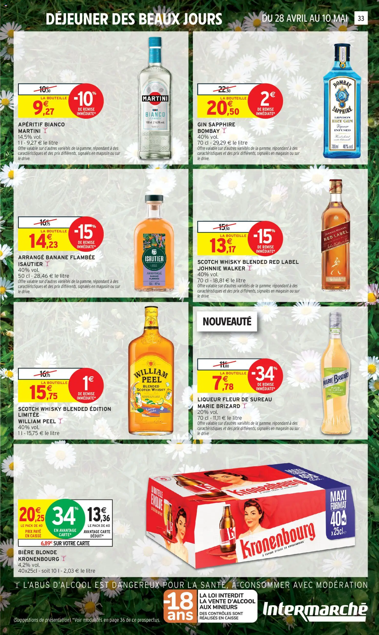 {H1} | Page: 25 | Produits: Bière Blonde Kronenbourg, Bière blonde, Martini, Bière