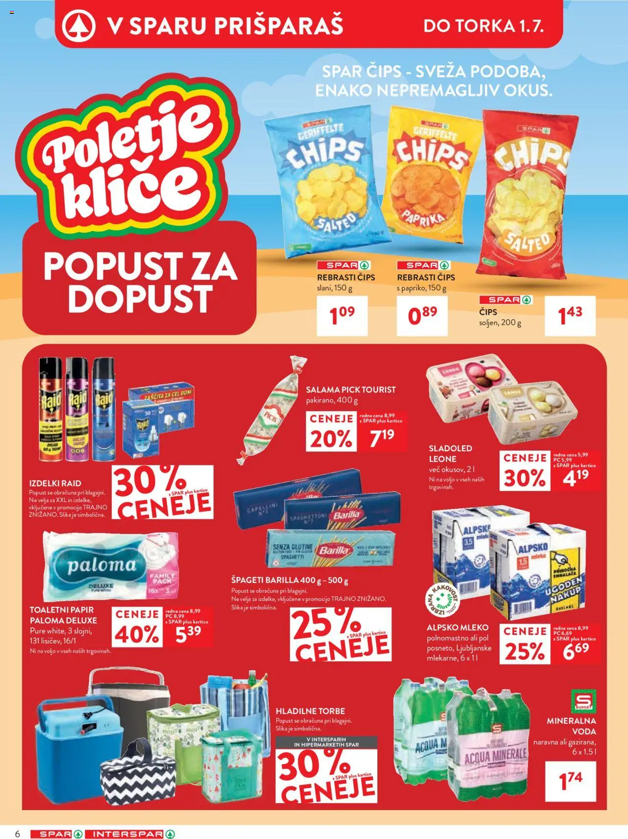 Spar katalog 26/25 │ velja od 26.06.2025 | Stran: 6 | Izdelki: Paprika, Mleko, Spageti, Cips