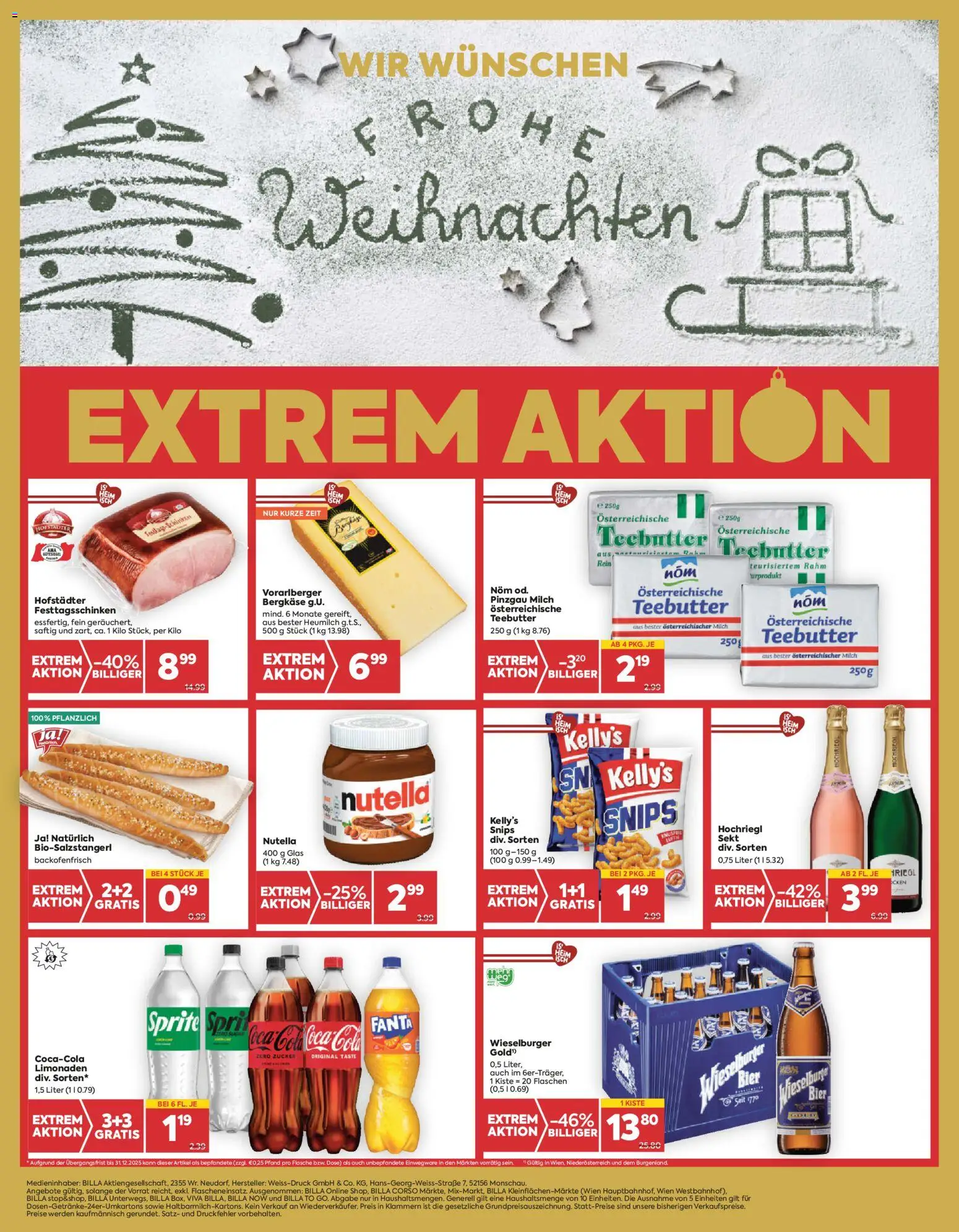 Billa Flugblatt - Burgenland gültig ab 11.12.2025 | Seite: 14 | Produkte: Zucker, Milch, Schinken, Bier