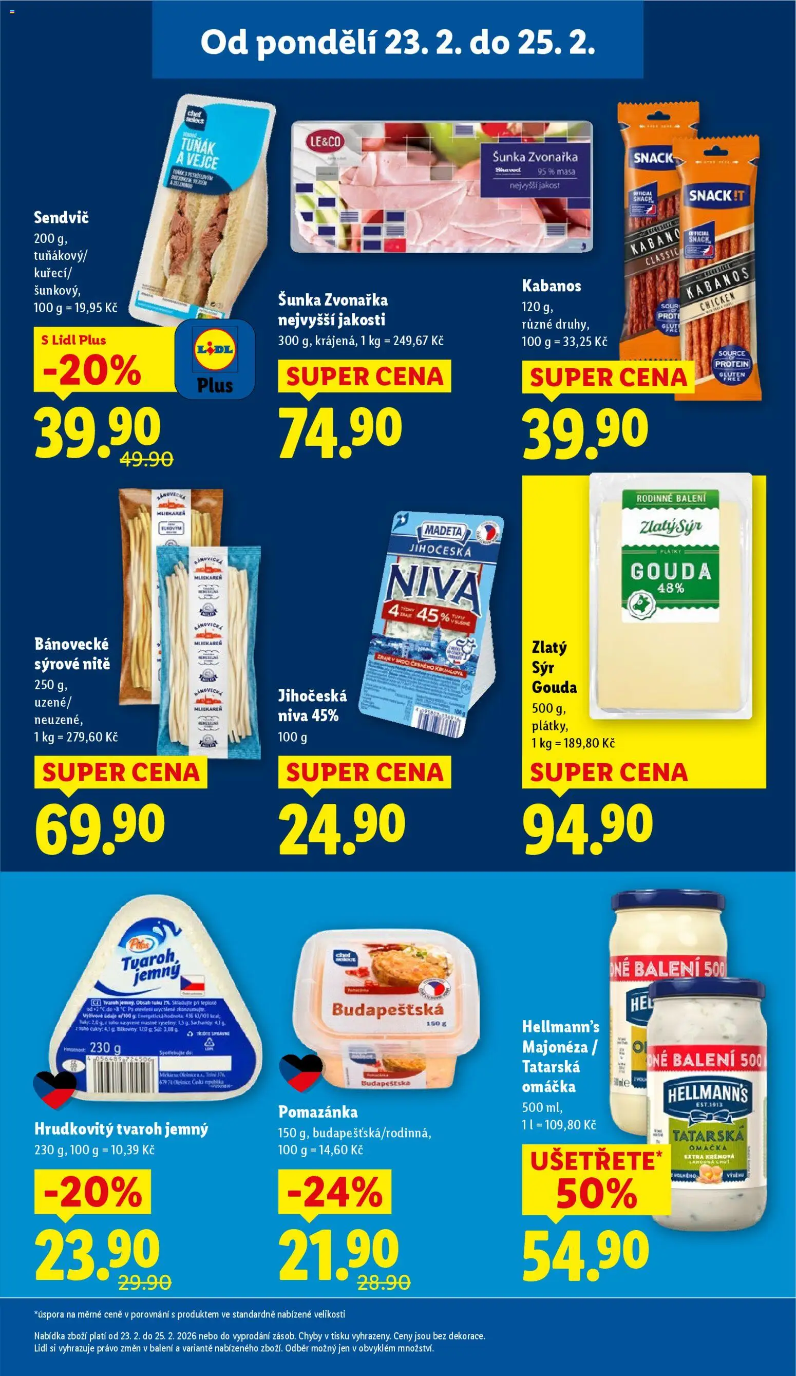 Lidl leták od 23.02.2026 | Strana: 11 | Produkty: Tatarská omáčka Hellmann's, Sýr Gouda, Gouda, Kabanos