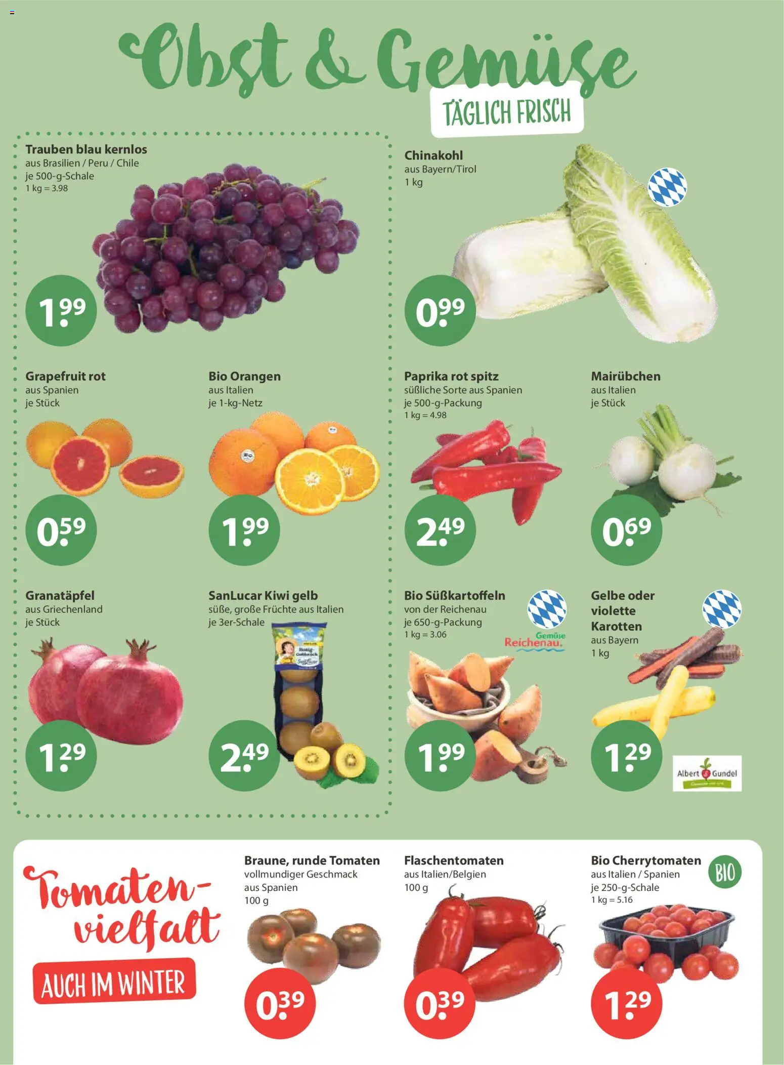 V-Markt - Schwaben / Oberbayern – gültig ab 27.12.2025 | Seite: 4 | Produkte: Trauben, Tomaten, Grapefruit, Obst